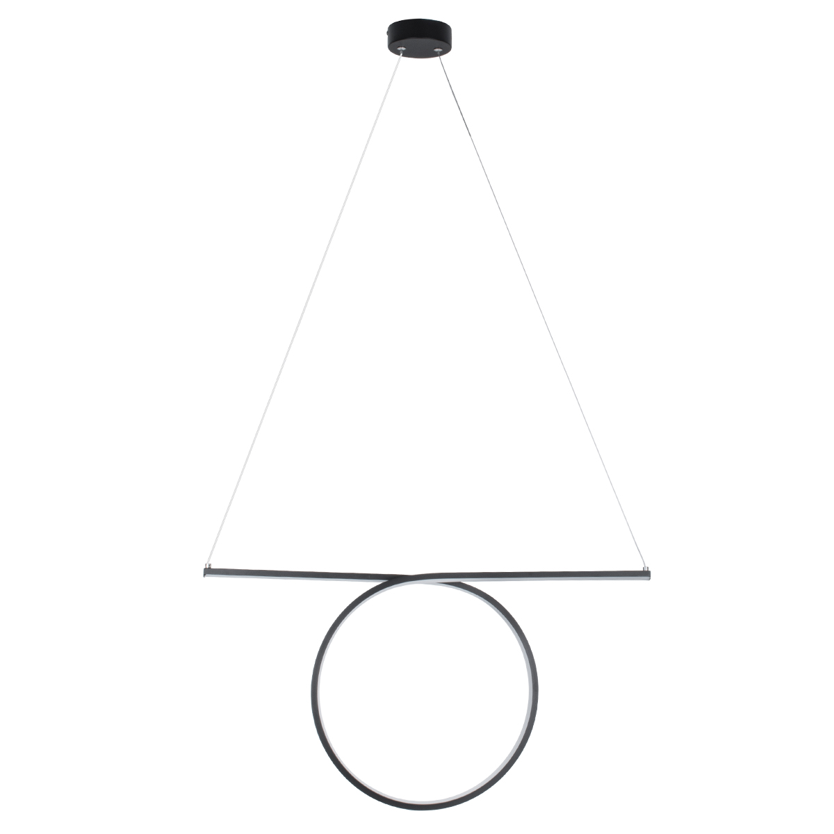 LEDTM® ROME 61294 Μοντέρνο Κρεμαστό Φωτιστικό Οροφής LED 24W 2640lm 200° AC 220-240V IP20 Ρυθμιζόμενο Λευκό CCT με On/Off 2700K/4500K/6000K - Lumileds SMD Chip - Μαύρο Ματ - Μ65.5 x Π4 x Υ33cm - 3 Χρόνια Εγγύηση - Image 4
