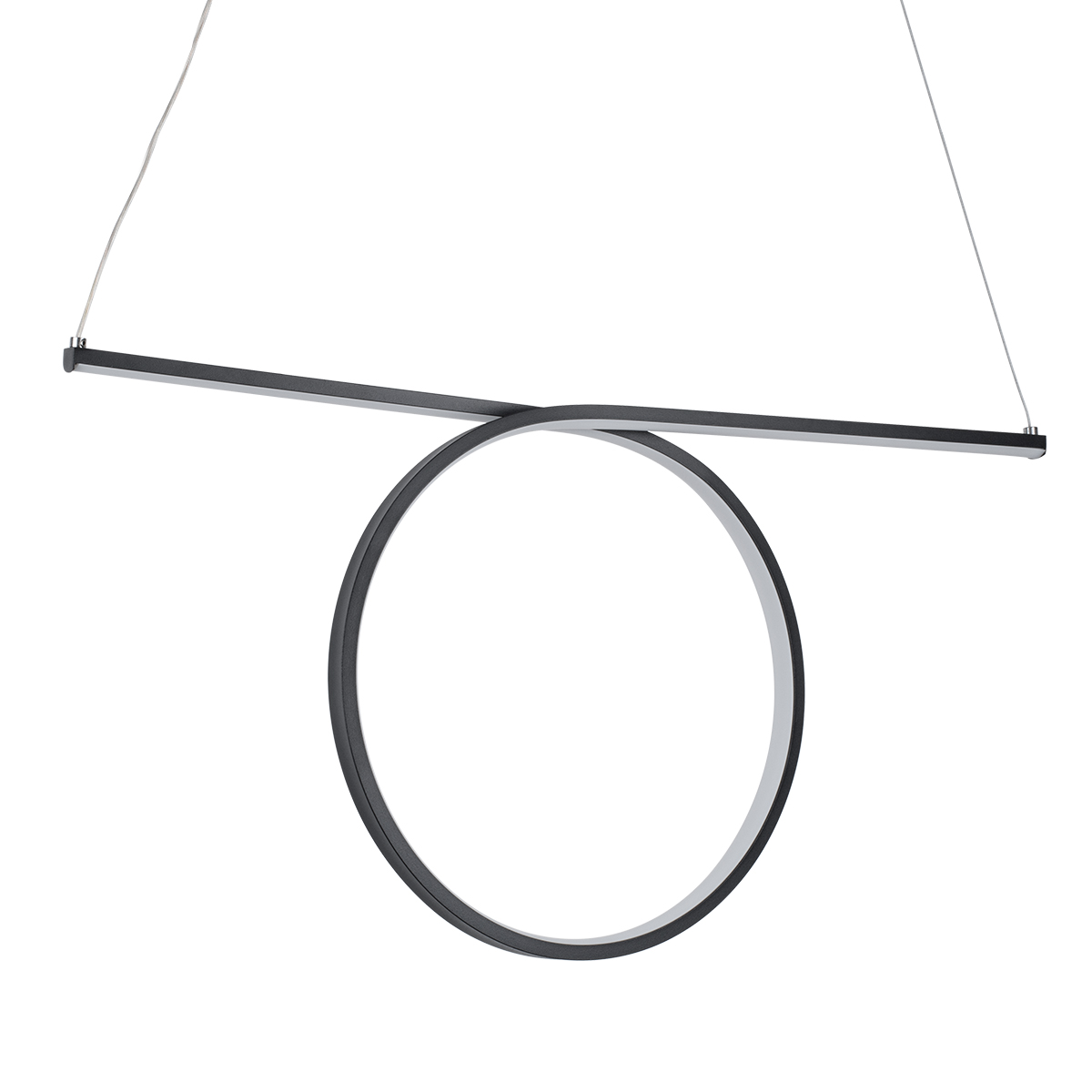LEDTM® ROME 61294 Μοντέρνο Κρεμαστό Φωτιστικό Οροφής LED 24W 2640lm 200° AC 220-240V IP20 Ρυθμιζόμενο Λευκό CCT με On/Off 2700K/4500K/6000K - Lumileds SMD Chip - Μαύρο Ματ - Μ65.5 x Π4 x Υ33cm - 3 Χρόνια Εγγύηση - Image 5