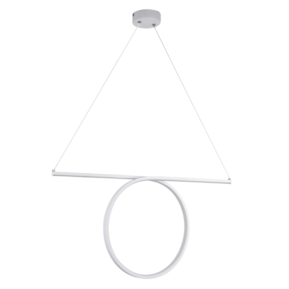 LEDTM® ROME 61295 Μοντέρνο Κρεμαστό Φωτιστικό Οροφής LED 24W 2640lm 200° AC 220-240V IP20 Ρυθμιζόμενο Λευκό CCT με On/Off 2700K/4500K/6000K - Lumileds SMD Chip - Λευκό Ματ - Μ65.5 x Π4 x Υ33cm - 3 Χρόνια Εγγύηση - Image 3