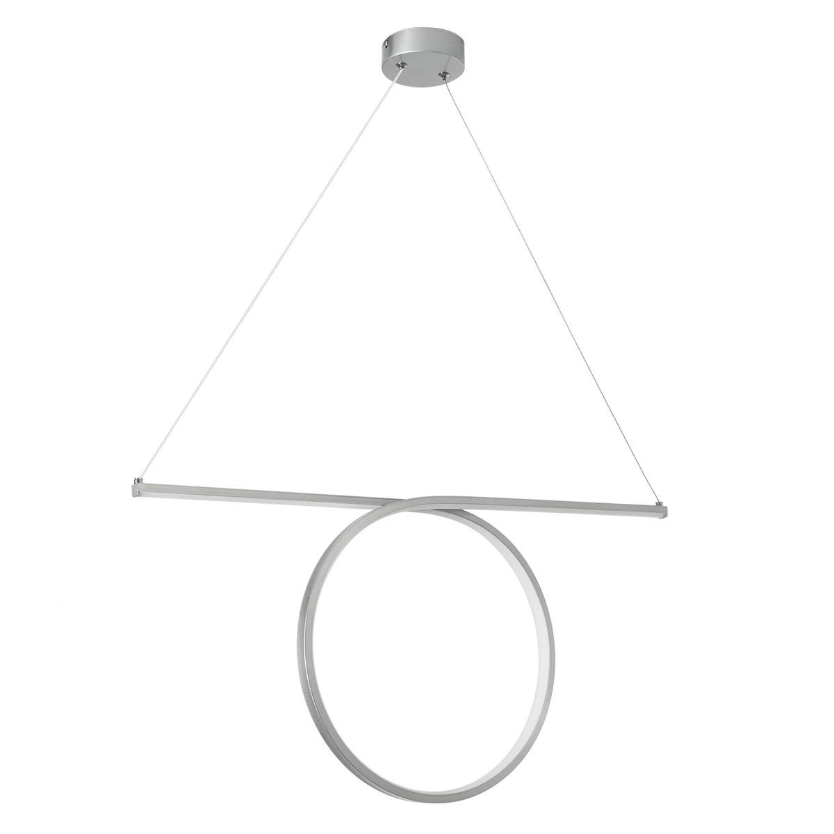 LEDTM® ROME 61296 Μοντέρνο Κρεμαστό Φωτιστικό Οροφής LED 24W 2640lm 200° AC 220-240V IP20 Ρυθμιζόμενο Λευκό CCT με On/Off 2700K/4500K/6000K - Lumileds SMD Chip - Νίκελ Βούρτσας - Μ65.5 x Π4 x Υ33cm - 3 Χρόνια Εγγύηση - Image 3