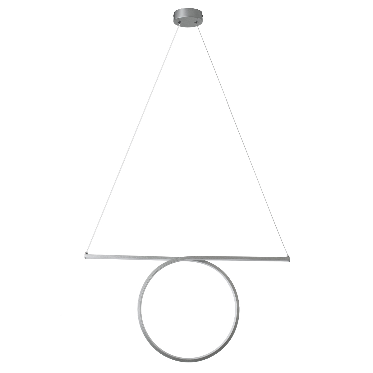 LEDTM® ROME 61296 Μοντέρνο Κρεμαστό Φωτιστικό Οροφής LED 24W 2640lm 200° AC 220-240V IP20 Ρυθμιζόμενο Λευκό CCT με On/Off 2700K/4500K/6000K - Lumileds SMD Chip - Νίκελ Βούρτσας - Μ65.5 x Π4 x Υ33cm - 3 Χρόνια Εγγύηση - Image 4