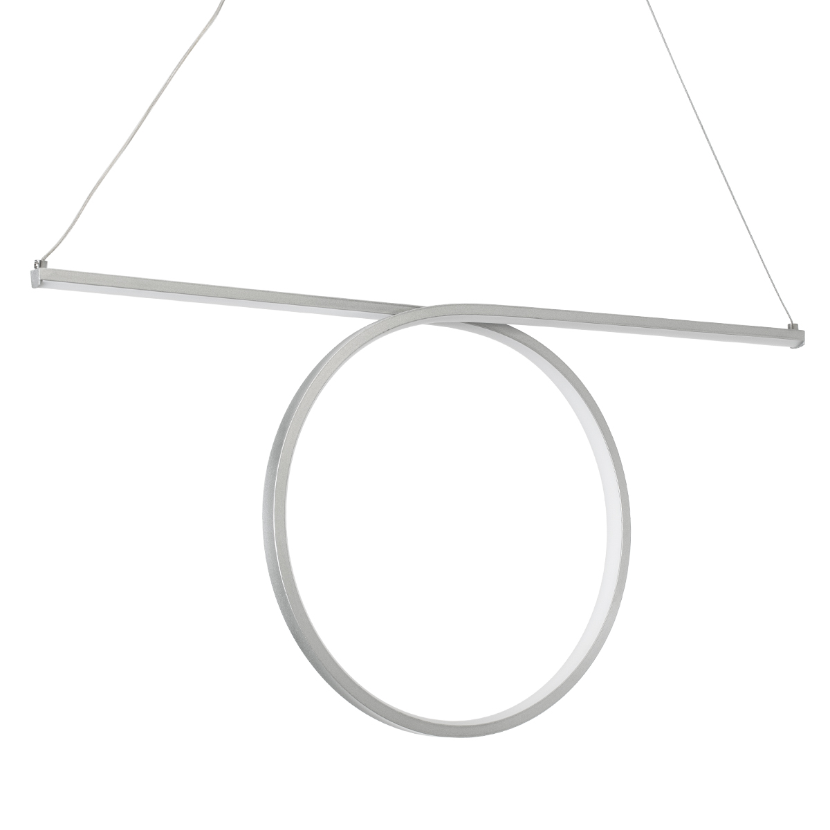 LEDTM® ROME 61296 Μοντέρνο Κρεμαστό Φωτιστικό Οροφής LED 24W 2640lm 200° AC 220-240V IP20 Ρυθμιζόμενο Λευκό CCT με On/Off 2700K/4500K/6000K - Lumileds SMD Chip - Νίκελ Βούρτσας - Μ65.5 x Π4 x Υ33cm - 3 Χρόνια Εγγύηση - Image 5