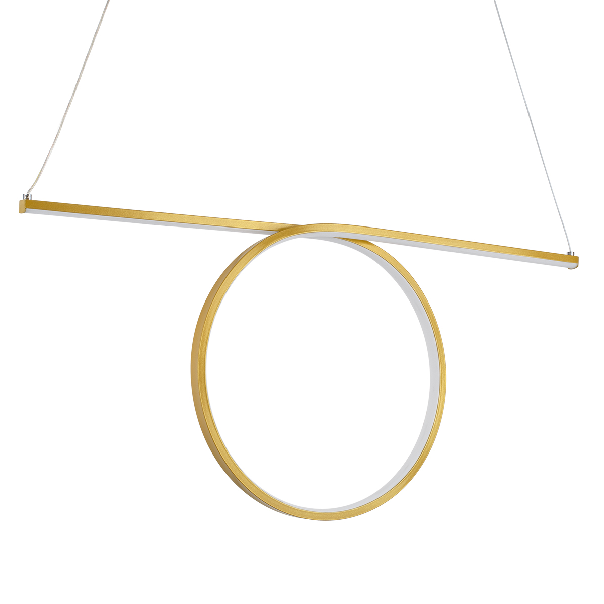 LEDTM® ROME 61297 Μοντέρνο Κρεμαστό Φωτιστικό Οροφής LED 24W 2640lm 200° AC 220-240V IP20 Ρυθμιζόμενο Λευκό CCT με On/Off 2700K/4500K/6000K - Lumileds SMD Chip - Χρυσό Βούρτσας - Μ65.5 x Π4 x Υ33cm - 3 Χρόνια Εγγύηση - Image 5
