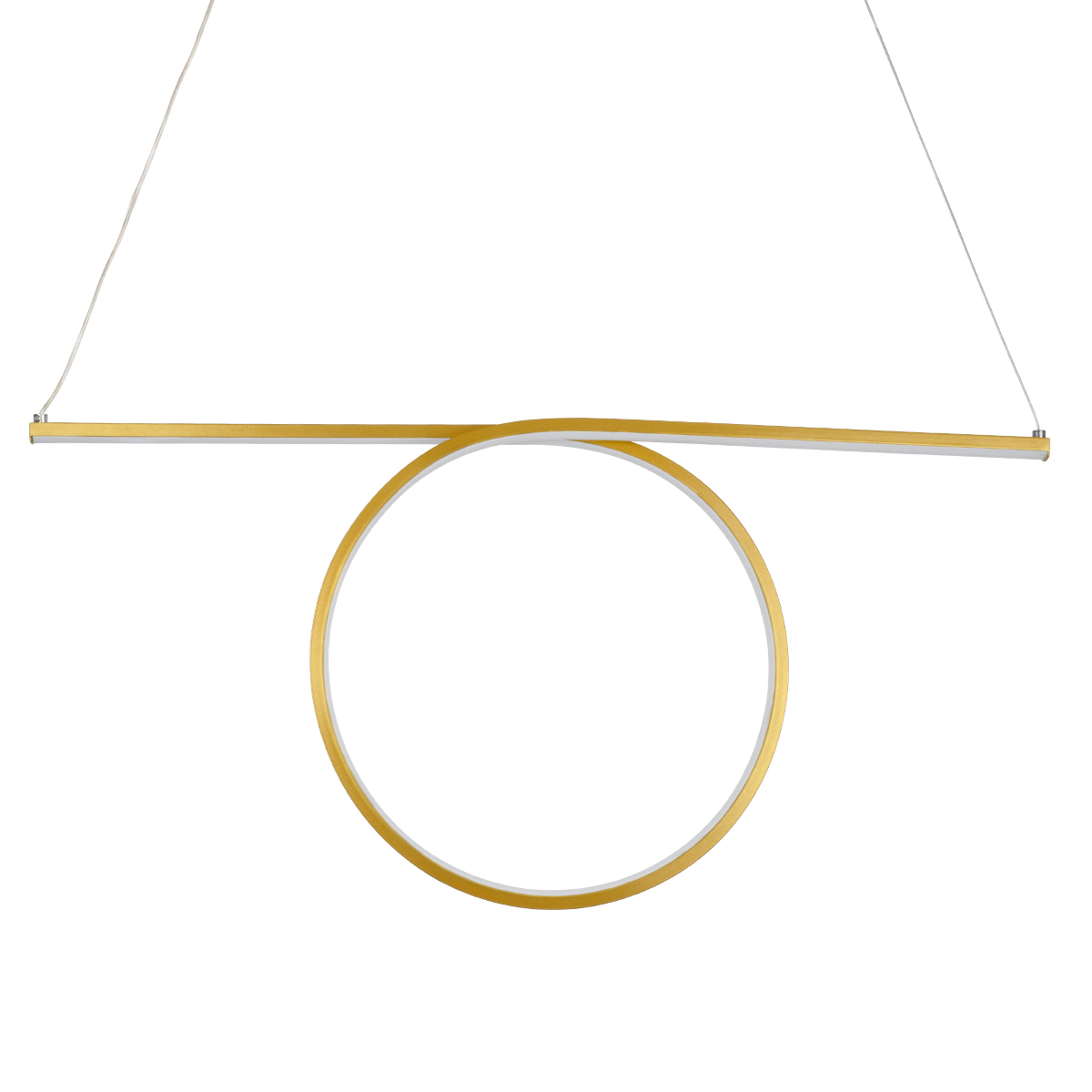 LEDTM® ROME 61297 Μοντέρνο Κρεμαστό Φωτιστικό Οροφής LED 24W 2640lm 200° AC 220-240V IP20 Ρυθμιζόμενο Λευκό CCT με On/Off 2700K/4500K/6000K - Lumileds SMD Chip - Χρυσό Βούρτσας - Μ65.5 x Π4 x Υ33cm - 3 Χρόνια Εγγύηση - Image 6
