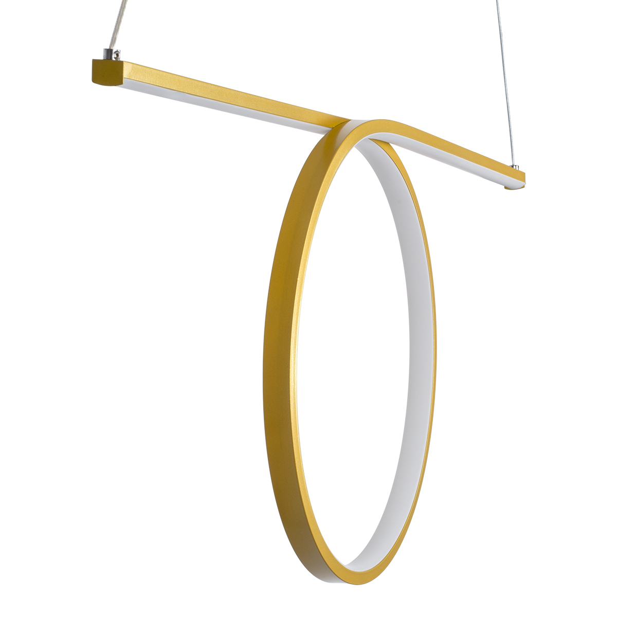 LEDTM® ROME 61297 Μοντέρνο Κρεμαστό Φωτιστικό Οροφής LED 24W 2640lm 200° AC 220-240V IP20 Ρυθμιζόμενο Λευκό CCT με On/Off 2700K/4500K/6000K - Lumileds SMD Chip - Χρυσό Βούρτσας - Μ65.5 x Π4 x Υ33cm - 3 Χρόνια Εγγύηση - Image 7