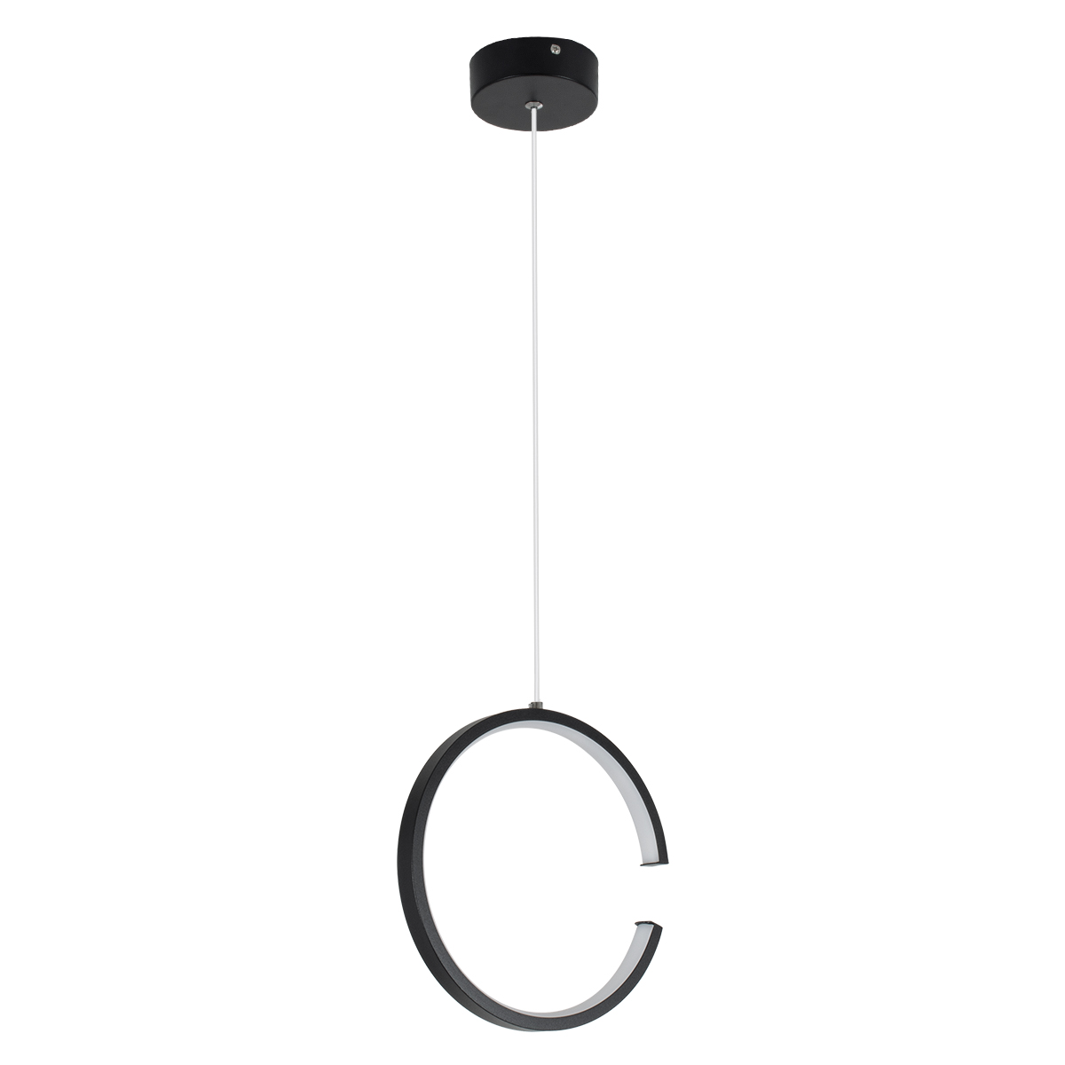 LEDTM® CEROBA 61306 Μοντέρνο Κρεμαστό Φωτιστικό Οροφής LED 12W 1320lm 360° AC 220-240V IP20 Ρυθμιζόμενο Λευκό CCT με On/Off 2700K/4500K/6000K - Lumileds SMD Chip - Μαύρο Ματ - Μ22 x Π2 x Υ22cm - 3 Χρόνια Εγγύηση - Image 4