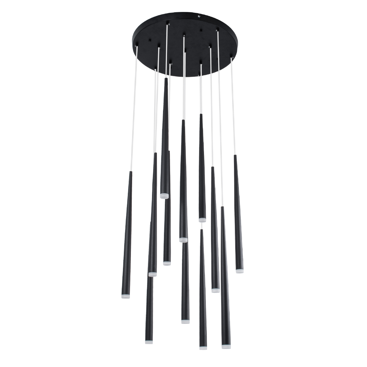 LEDTM® TEARS 61313 Μοντέρνο Κρεμαστό Φωτιστικό Οροφής LED 36W 3960lm 180° AC 220-240V IP20 Ρυθμιζόμενο Λευκό CCT με Χειριστήριο από 2700K έως 6000K Dimmable - Lumileds SMD Chip - Μαύρο - Μ60 x Π60 x Υ51.5cm - 3 Χρόνια Εγγύηση - Image 3