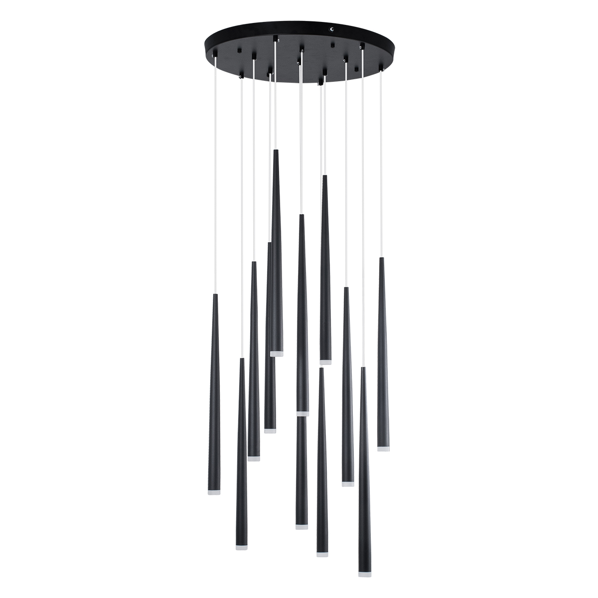 LEDTM® TEARS 61313 Μοντέρνο Κρεμαστό Φωτιστικό Οροφής LED 36W 3960lm 180° AC 220-240V IP20 Ρυθμιζόμενο Λευκό CCT με Χειριστήριο από 2700K έως 6000K Dimmable - Lumileds SMD Chip - Μαύρο - Μ60 x Π60 x Υ51.5cm - 3 Χρόνια Εγγύηση - Image 4