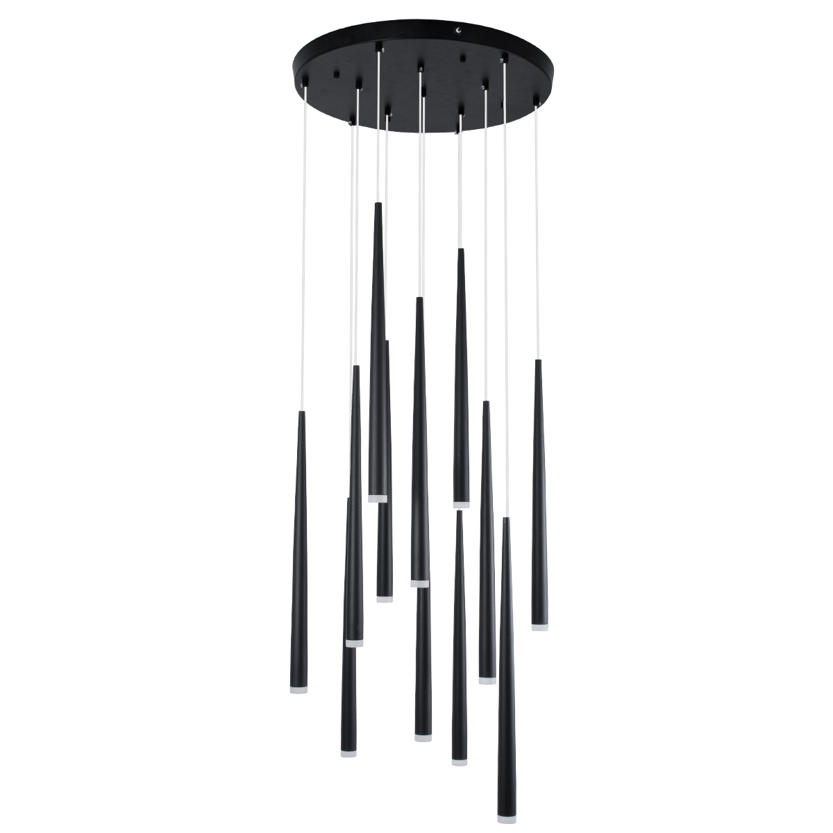LEDTM® TEARS 61313 Μοντέρνο Κρεμαστό Φωτιστικό Οροφής LED 36W 3960lm 180° AC 220-240V IP20 Ρυθμιζόμενο Λευκό CCT με Χειριστήριο από 2700K έως 6000K Dimmable - Lumileds SMD Chip - Μαύρο - Μ60 x Π60 x Υ51.5cm - 3 Χρόνια Εγγύηση - Image 5