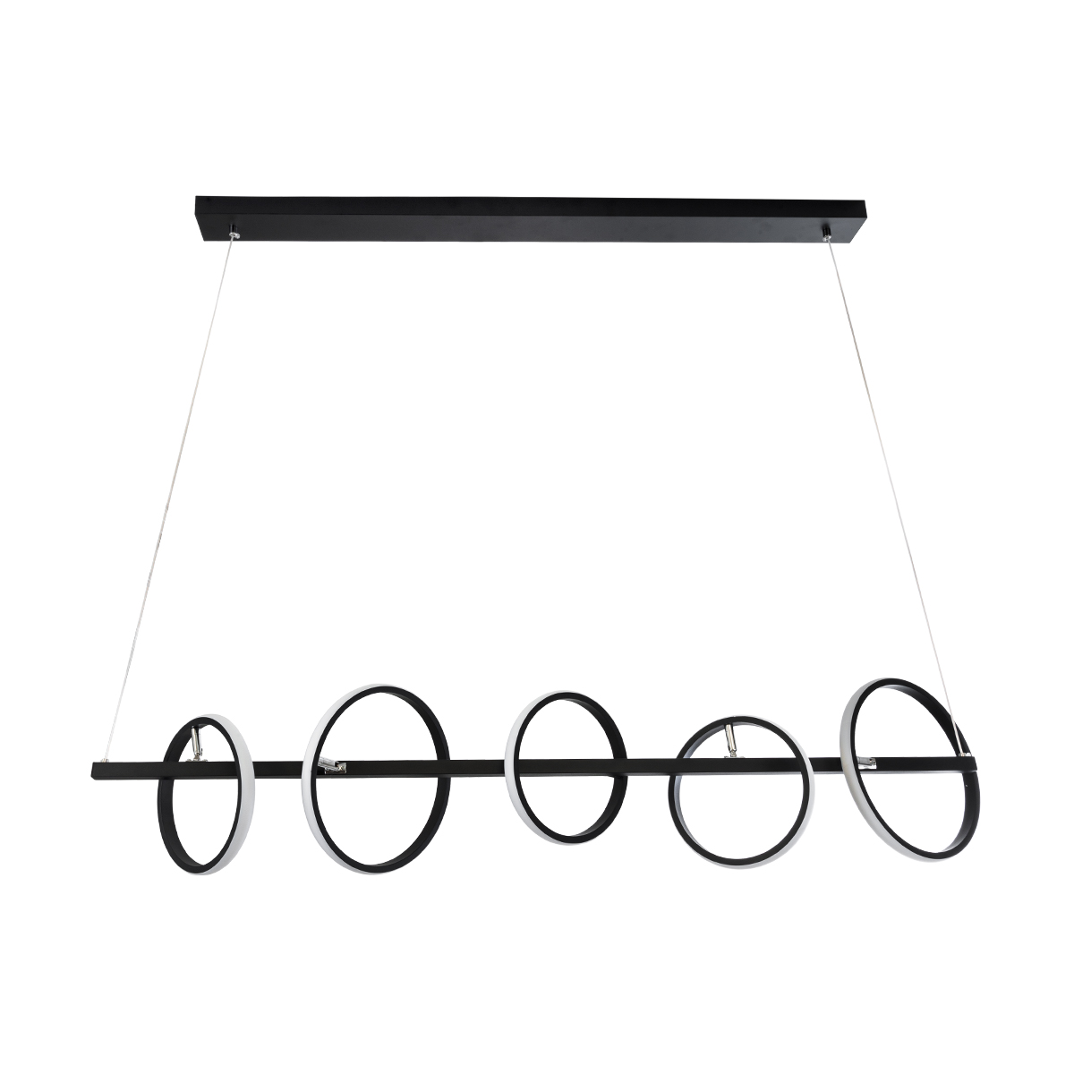 LEDTM® CIRCOLARE 61319 Μοντέρνο Κρεμαστό Φωτιστικό Οροφής LED 75W 7500lm 360° AC 220-240V IP20 Ρυθμιζόμενο Λευκό CCT με Χειριστήριο από 2700K έως 6000K Dimmable - Lumileds SMD Chip - Μαύρο Ματ - Μ120 x Π25 x Υ25cm - 3 Χρόνια Εγγύηση - Image 4