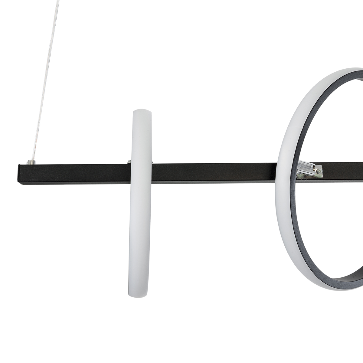 LEDTM® CIRCOLARE 61319 Μοντέρνο Κρεμαστό Φωτιστικό Οροφής LED 75W 7500lm 360° AC 220-240V IP20 Ρυθμιζόμενο Λευκό CCT με Χειριστήριο από 2700K έως 6000K Dimmable - Lumileds SMD Chip - Μαύρο Ματ - Μ120 x Π25 x Υ25cm - 3 Χρόνια Εγγύηση - Image 7