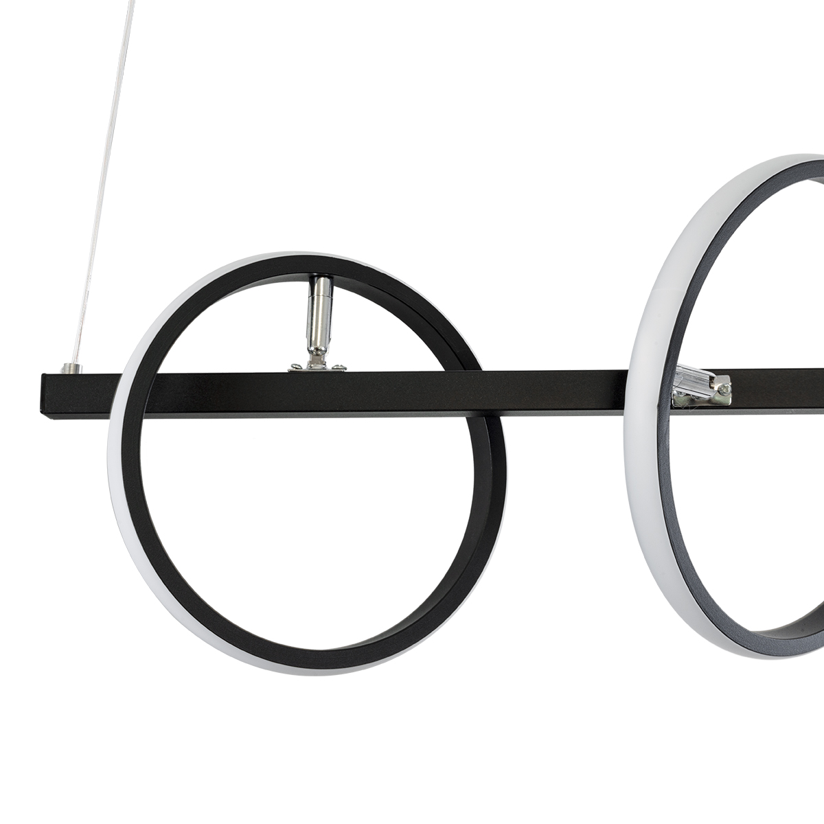 LEDTM® CIRCOLARE 61319 Μοντέρνο Κρεμαστό Φωτιστικό Οροφής LED 75W 7500lm 360° AC 220-240V IP20 Ρυθμιζόμενο Λευκό CCT με Χειριστήριο από 2700K έως 6000K Dimmable - Lumileds SMD Chip - Μαύρο Ματ - Μ120 x Π25 x Υ25cm - 3 Χρόνια Εγγύηση - Image 8