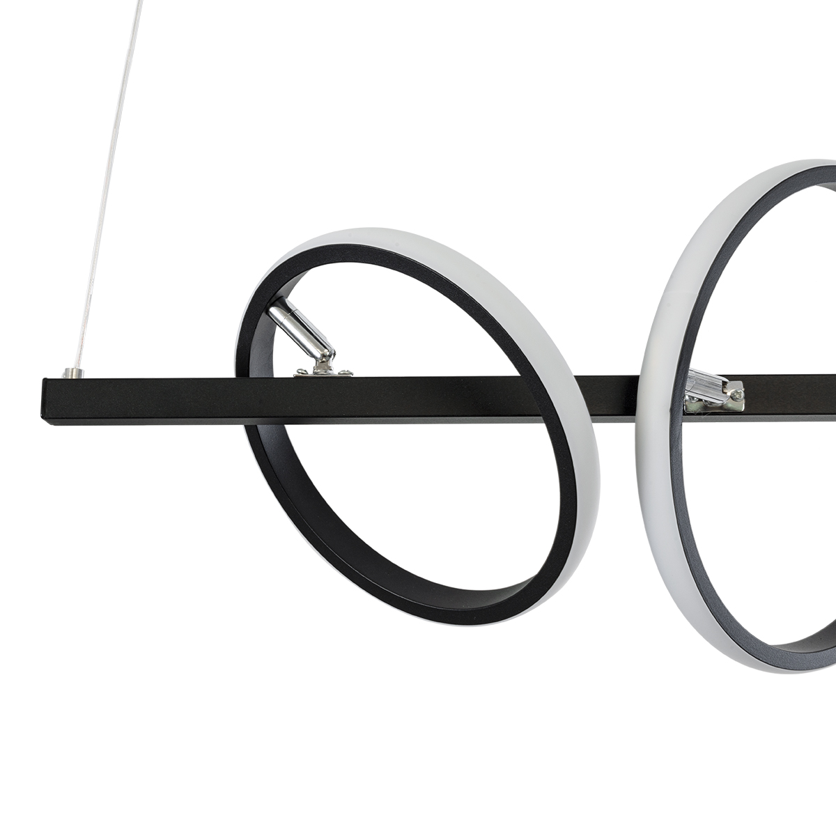 LEDTM® CIRCOLARE 61319 Μοντέρνο Κρεμαστό Φωτιστικό Οροφής LED 75W 7500lm 360° AC 220-240V IP20 Ρυθμιζόμενο Λευκό CCT με Χειριστήριο από 2700K έως 6000K Dimmable - Lumileds SMD Chip - Μαύρο Ματ - Μ120 x Π25 x Υ25cm - 3 Χρόνια Εγγύηση - Image 9