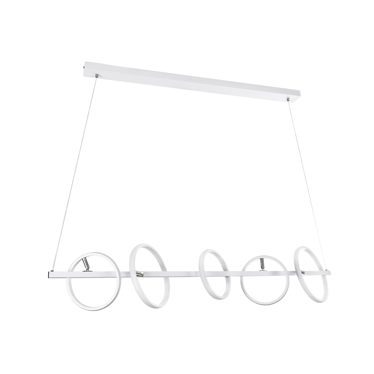 LEDTM® CIRCOLARE 61320 Μοντέρνο Κρεμαστό Φωτιστικό Οροφής LED 75W 8400lm 360° AC 220-240V IP20 Ρυθμιζόμενο Λευκό CCT με Χειριστήριο από 2700K έως 6000K Dimmable - Lumileds SMD Chip - Λευκό Ματ - Μ120 x Π25 x Υ25cm - 3 Χρόνια Εγγύηση - Image 3