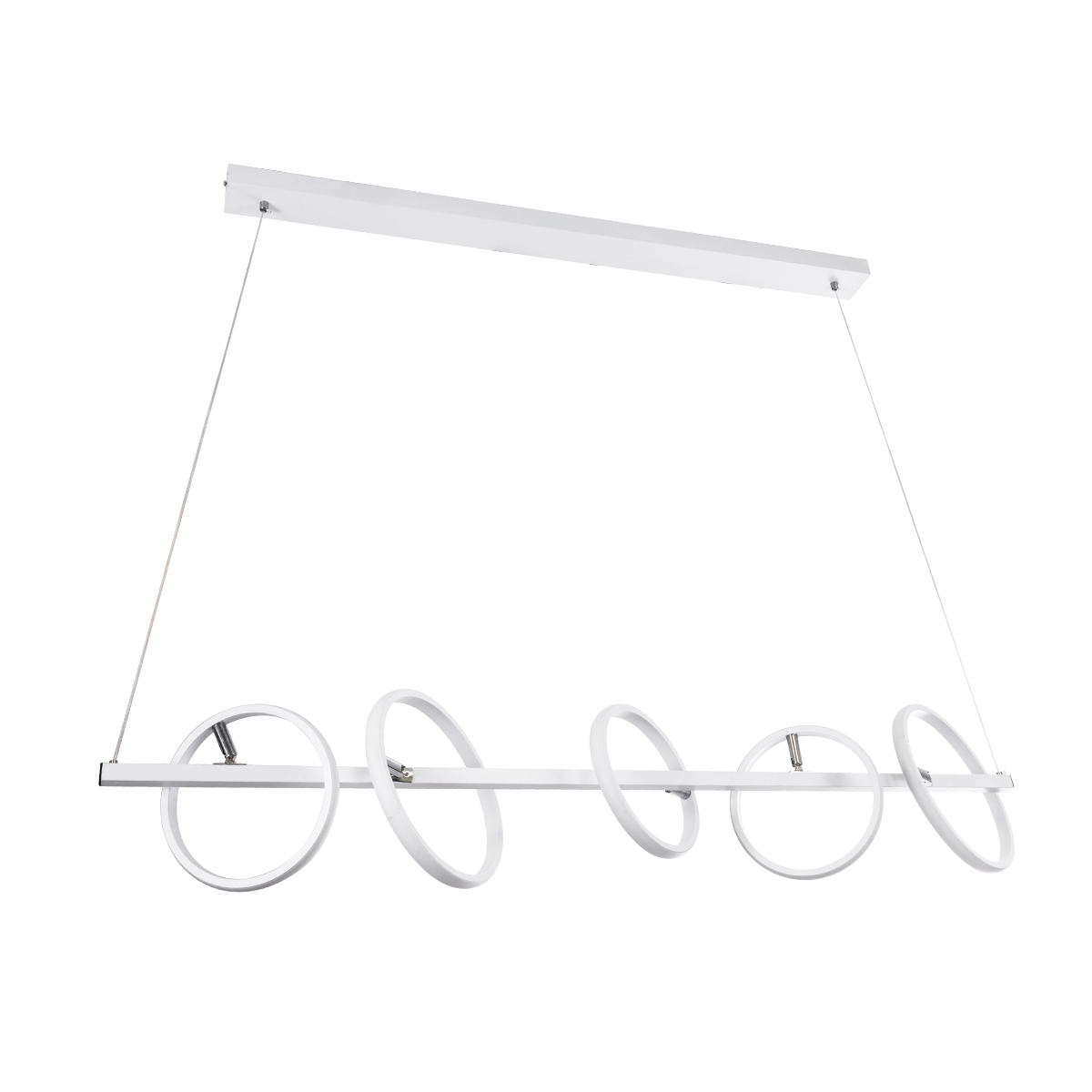 LEDTM® CIRCOLARE 61320 Μοντέρνο Κρεμαστό Φωτιστικό Οροφής LED 75W 8400lm 360° AC 220-240V IP20 Ρυθμιζόμενο Λευκό CCT με Χειριστήριο από 2700K έως 6000K Dimmable - Lumileds SMD Chip - Λευκό Ματ - Μ120 x Π25 x Υ25cm - 3 Χρόνια Εγγύηση - Image 5