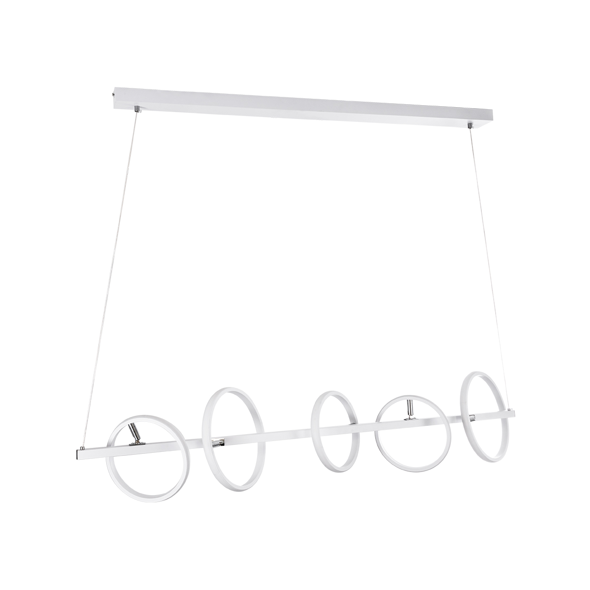 LEDTM® CIRCOLARE 61320 Μοντέρνο Κρεμαστό Φωτιστικό Οροφής LED 75W 8400lm 360° AC 220-240V IP20 Ρυθμιζόμενο Λευκό CCT με Χειριστήριο από 2700K έως 6000K Dimmable - Lumileds SMD Chip - Λευκό Ματ - Μ120 x Π25 x Υ25cm - 3 Χρόνια Εγγύηση - Image 6