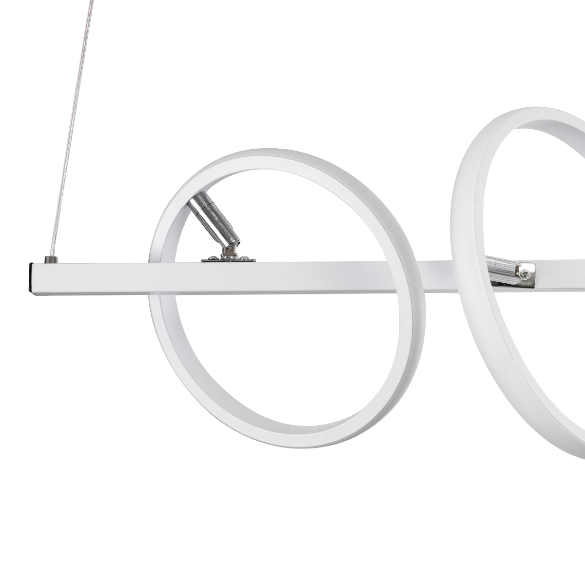 LEDTM® CIRCOLARE 61320 Μοντέρνο Κρεμαστό Φωτιστικό Οροφής LED 75W 8400lm 360° AC 220-240V IP20 Ρυθμιζόμενο Λευκό CCT με Χειριστήριο από 2700K έως 6000K Dimmable - Lumileds SMD Chip - Λευκό Ματ - Μ120 x Π25 x Υ25cm - 3 Χρόνια Εγγύηση - Image 9