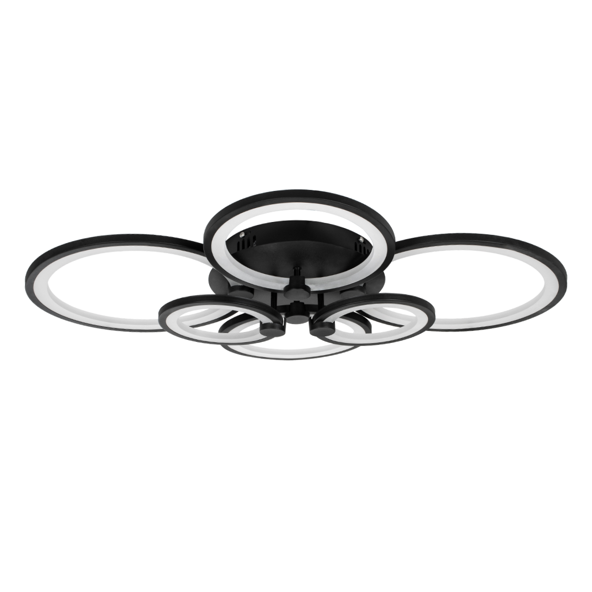 LEDTM® ROYAL-R 61323 Μοντέρνο Φωτιστικό Οροφής LED 135W 16200lm 360° AC 220-240V IP20 Ρυθμιζόμενο Λευκό CCT με Χειριστήριο από 2700K έως 6000K Dimmable - Lumileds SMD Chip - Μαύρο Ματ - Μ80.5 x Π59 x Υ12cm - 3 Χρόνια Εγγύηση - Image 4