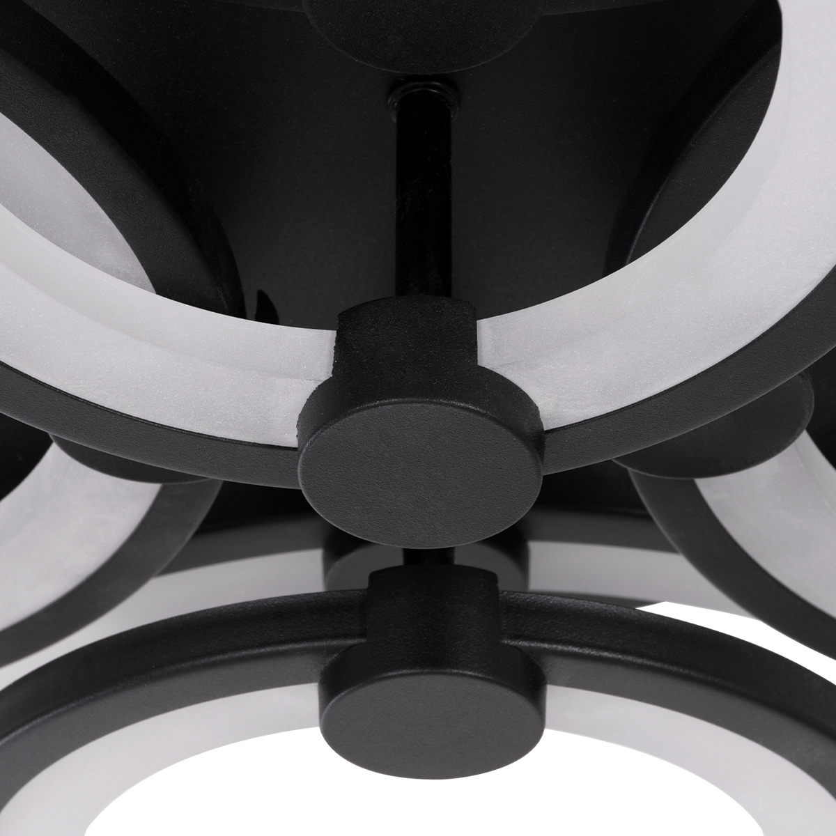 LEDTM® ROYAL-R 61323 Μοντέρνο Φωτιστικό Οροφής LED 135W 16200lm 360° AC 220-240V IP20 Ρυθμιζόμενο Λευκό CCT με Χειριστήριο από 2700K έως 6000K Dimmable - Lumileds SMD Chip - Μαύρο Ματ - Μ80.5 x Π59 x Υ12cm - 3 Χρόνια Εγγύηση - Image 7