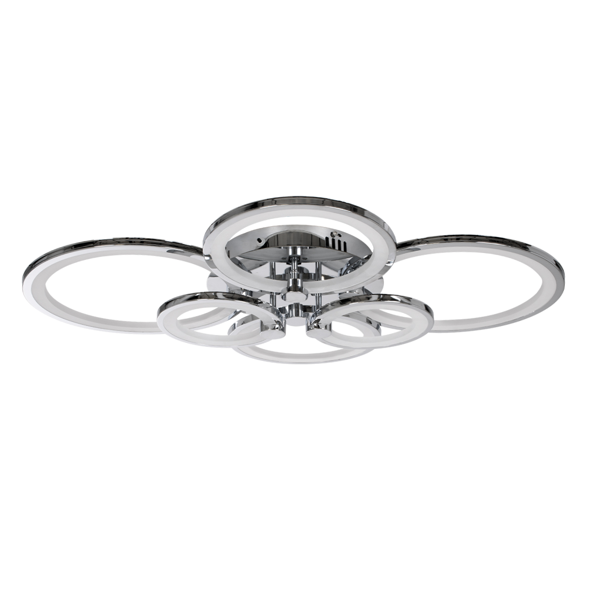 LEDTM® ROYAL-R 61324 Μοντέρνο Φωτιστικό Οροφής LED 135W 16200lm 360° AC 220-240V IP20 Ρυθμιζόμενο Λευκό CCT με Χειριστήριο από 2700K έως 6000K Dimmable - Lumileds SMD Chip - Ασημί Νίκελ - Μ80.5 x Π59 x Υ12cm - 3 Χρόνια Εγγύηση - Image 4