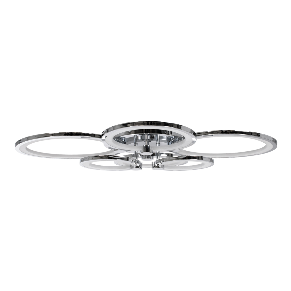 LEDTM® ROYAL-R 61324 Μοντέρνο Φωτιστικό Οροφής LED 135W 16200lm 360° AC 220-240V IP20 Ρυθμιζόμενο Λευκό CCT με Χειριστήριο από 2700K έως 6000K Dimmable - Lumileds SMD Chip - Ασημί Νίκελ - Μ80.5 x Π59 x Υ12cm - 3 Χρόνια Εγγύηση - Image 5