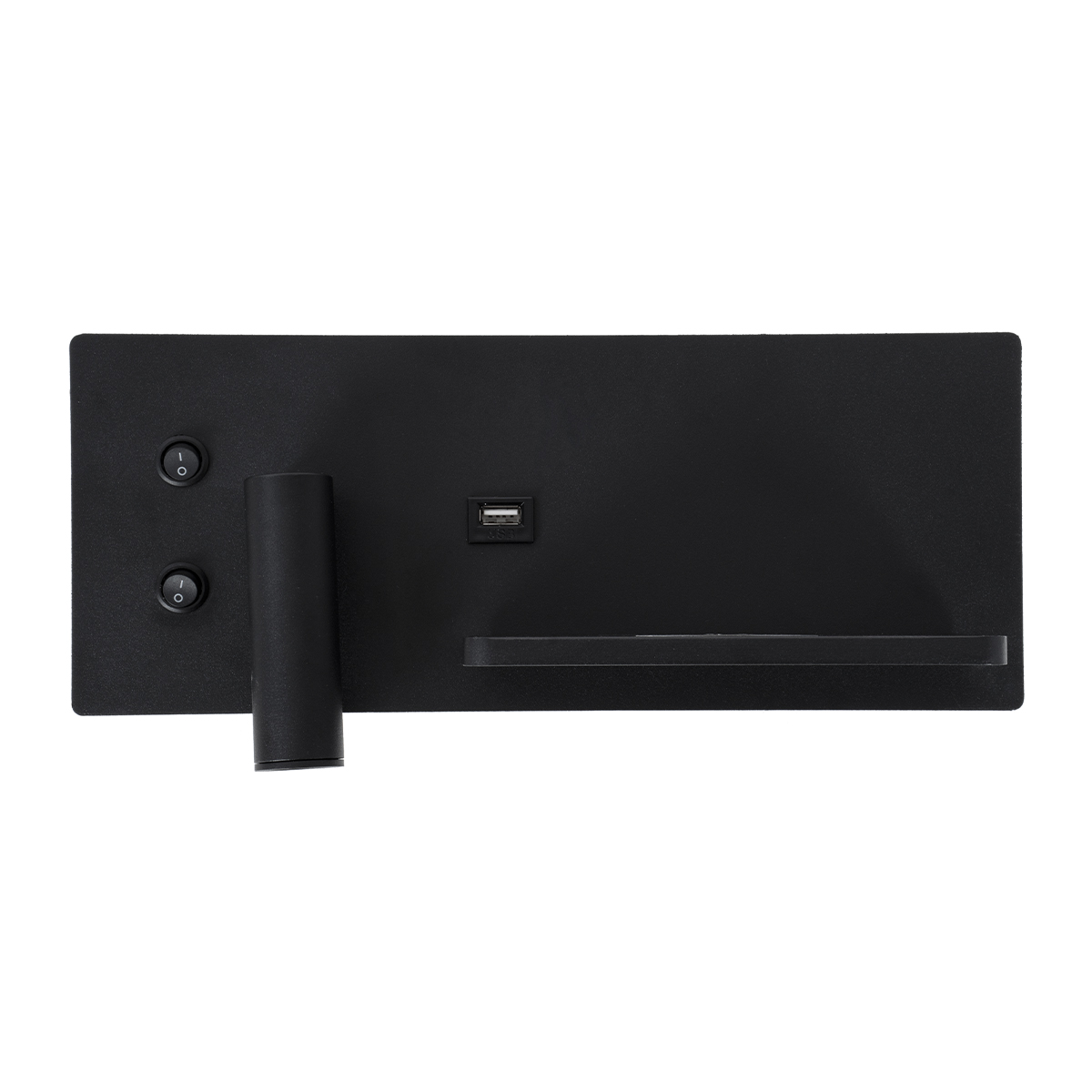 LEDTM® PALADIN 61352 Μοντέρνο Φωτιστικό Τοίχου - Απλίκα Ξενοδοχείου Reading Light με Φορτιστή USB 3A & Wireless 20W LED 6W 720lm 36° & 360° AC 220-240V IP20 Φυσικό Λευκό 4500K - Bridgelux COB Chip & TÜV SÜD Driver - Μαύρο Ματ - Μ30 x Π11 x Υ12cm - 3 Χρόνια Εγγύηση - Image 4