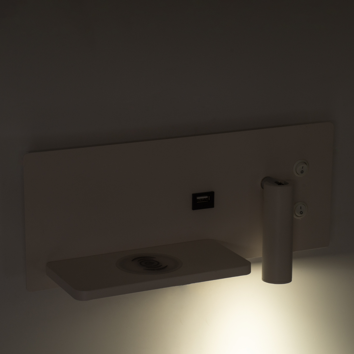 LEDTM® PALADIN 61353 Μοντέρνο Φωτιστικό Τοίχου - Απλίκα Ξενοδοχείου Reading Light με Φορτιστή USB 3A & Wireless 20W LED 6W 720lm 36° & 360° AC 220-240V IP20 Φυσικό Λευκό 4500K - Bridgelux COB Chip & TÜV SÜD Driver - Λευκό Ματ - Μ30 x Π11 x Υ12cm - 3 Χρόνια Εγγύηση - Image 14