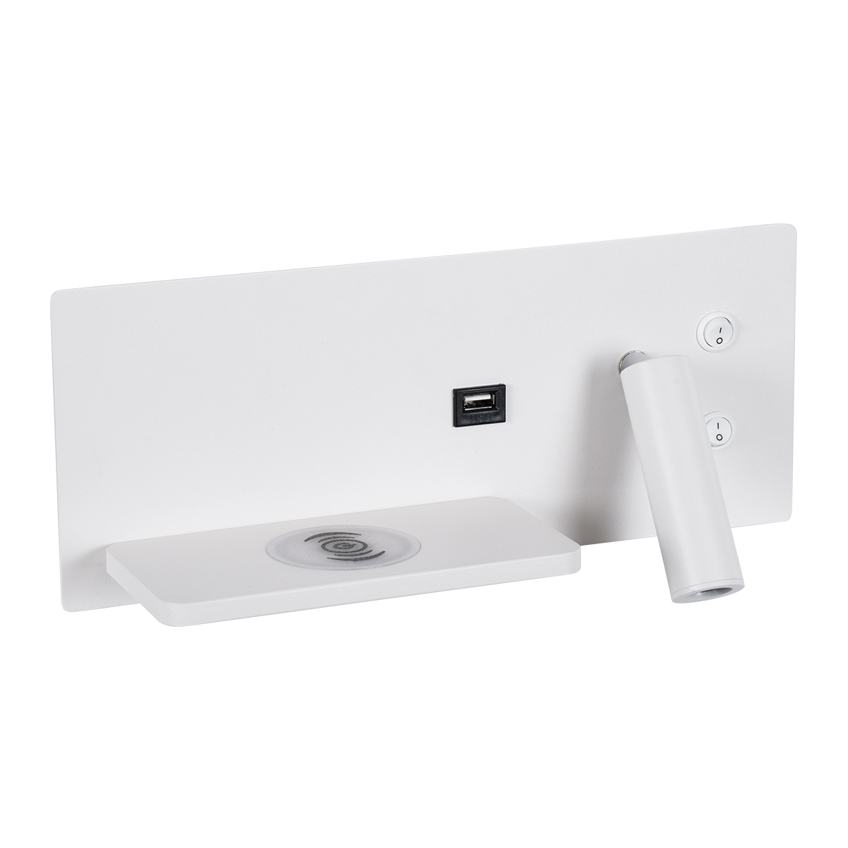 LEDTM® PALADIN 61353 Μοντέρνο Φωτιστικό Τοίχου - Απλίκα Ξενοδοχείου Reading Light με Φορτιστή USB 3A & Wireless 20W LED 6W 720lm 36° & 360° AC 220-240V IP20 Φυσικό Λευκό 4500K - Bridgelux COB Chip & TÜV SÜD Driver - Λευκό Ματ - Μ30 x Π11 x Υ12cm - 3 Χρόνια Εγγύηση - Image 3