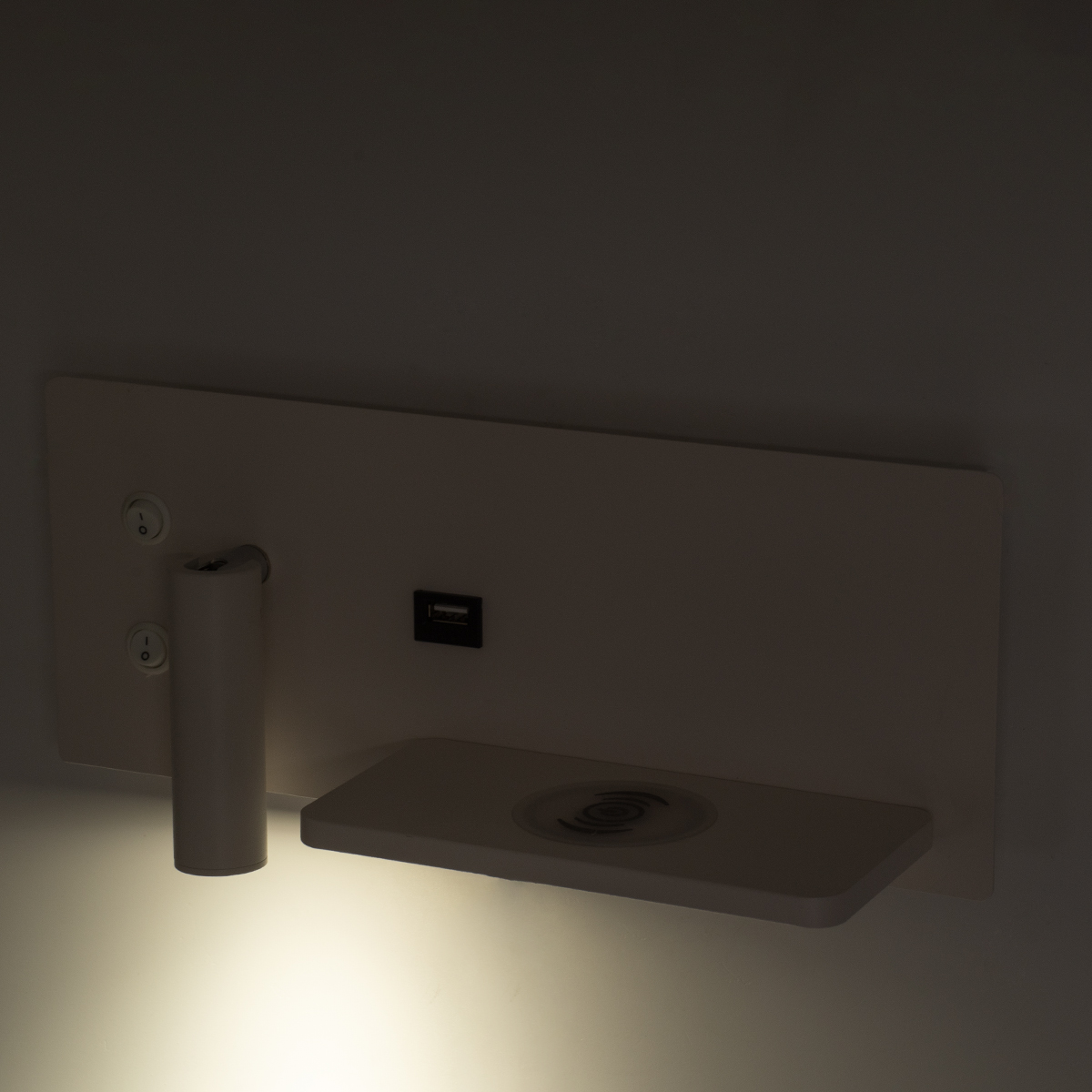 LEDTM® PALADIN 61354 Μοντέρνο Φωτιστικό Τοίχου - Απλίκα Ξενοδοχείου Reading Light με Φορτιστή USB 3A & Wireless 20W LED 6W 720lm 36° & 360° AC 220-240V IP20 Φυσικό Λευκό 4500K - Bridgelux COB Chip & TÜV SÜD Driver - Λευκό Ματ - Μ30 x Π11 x Υ12cm - 3 Χρόνια Εγγύηση - Image 14