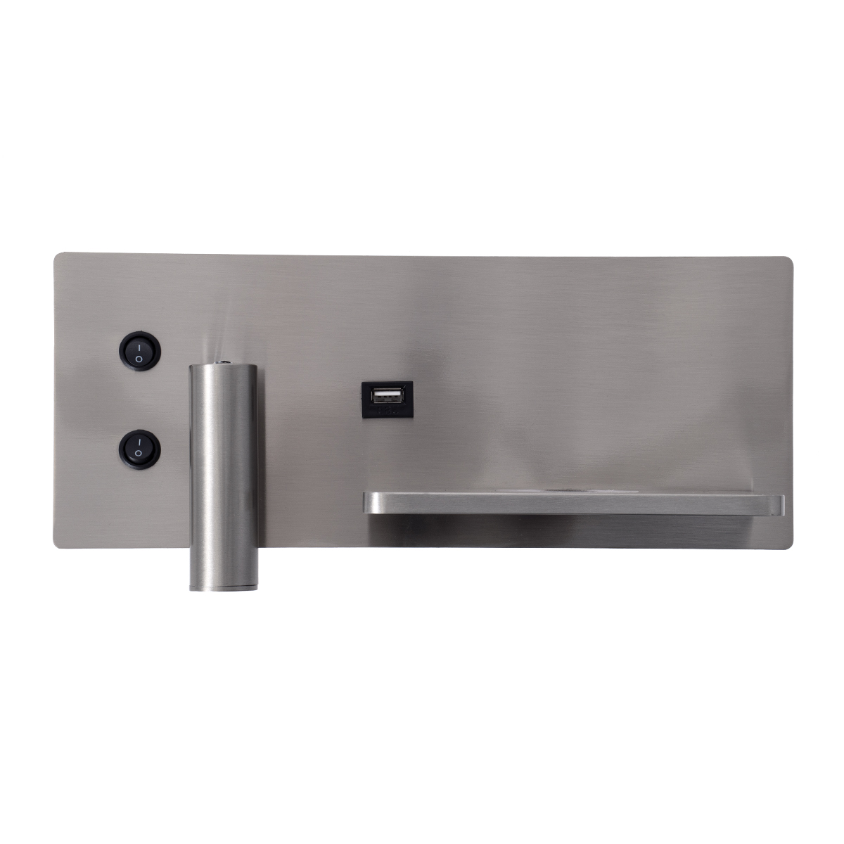 LEDTM® PALADIN 61356 Μοντέρνο Φωτιστικό Τοίχου - Απλίκα Ξενοδοχείου Reading Light με Φορτιστή USB 3A & Wireless 20W LED 6W 720lm 36° & 360° AC 220-240V IP20 Φυσικό Λευκό 4500K - Bridgelux COB Chip & TÜV SÜD Driver - Νίκελ Βούρτσας - Μ30 x Π11 x Υ12cm - 3 Χρόνια Εγγύηση - Image 4