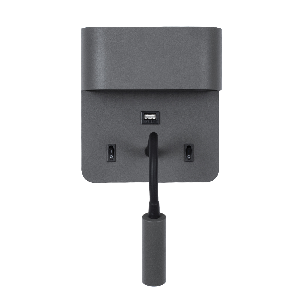 LEDTM® IBIS 61369 Μοντέρνο Φωτιστικό Τοίχου - Απλίκα Ξενοδοχείου Reading Light με Φορτιστή USB 3A LED 10W 1100lm 36° & 360° AC 220-240V IP20 Φυσικό Λευκό 4500K - Bridgelux COB Chip & TÜV SÜD Driver - Γκρι Ανθρακί Ματ - Μ10 x Π6.1 x Υ18cm - 3 Χρόνια Εγγύηση - Image 4