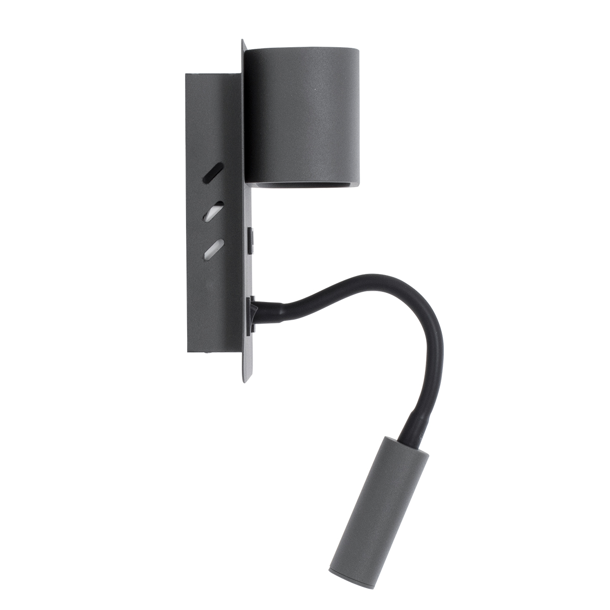 LEDTM® IBIS 61369 Μοντέρνο Φωτιστικό Τοίχου - Απλίκα Ξενοδοχείου Reading Light με Φορτιστή USB 3A LED 10W 1100lm 36° & 360° AC 220-240V IP20 Φυσικό Λευκό 4500K - Bridgelux COB Chip & TÜV SÜD Driver - Γκρι Ανθρακί Ματ - Μ10 x Π6.1 x Υ18cm - 3 Χρόνια Εγγύηση - Image 5