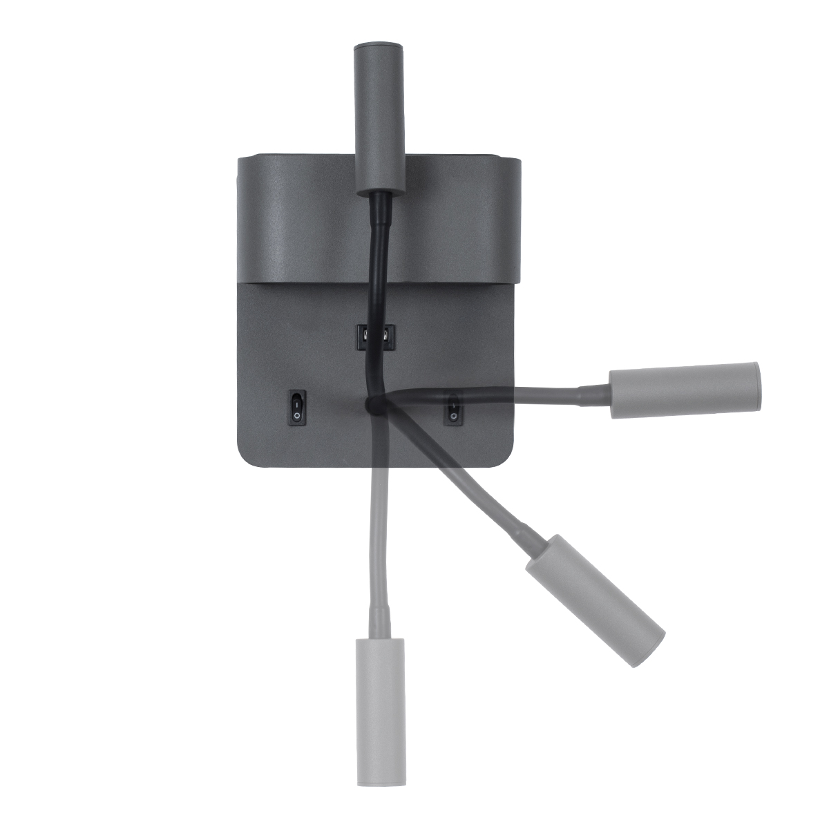 LEDTM® IBIS 61369 Μοντέρνο Φωτιστικό Τοίχου - Απλίκα Ξενοδοχείου Reading Light με Φορτιστή USB 3A LED 10W 1100lm 36° & 360° AC 220-240V IP20 Φυσικό Λευκό 4500K - Bridgelux COB Chip & TÜV SÜD Driver - Γκρι Ανθρακί Ματ - Μ10 x Π6.1 x Υ18cm - 3 Χρόνια Εγγύηση - Image 6