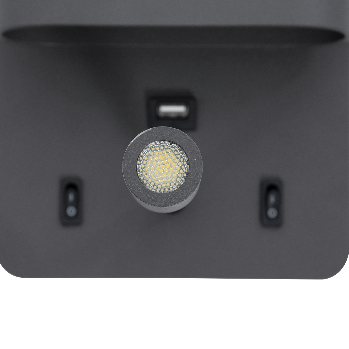 LEDTM® IBIS 61369 Μοντέρνο Φωτιστικό Τοίχου - Απλίκα Ξενοδοχείου Reading Light με Φορτιστή USB 3A LED 10W 1100lm 36° & 360° AC 220-240V IP20 Φυσικό Λευκό 4500K - Bridgelux COB Chip & TÜV SÜD Driver - Γκρι Ανθρακί Ματ - Μ10 x Π6.1 x Υ18cm - 3 Χρόνια Εγγύηση - Image 10