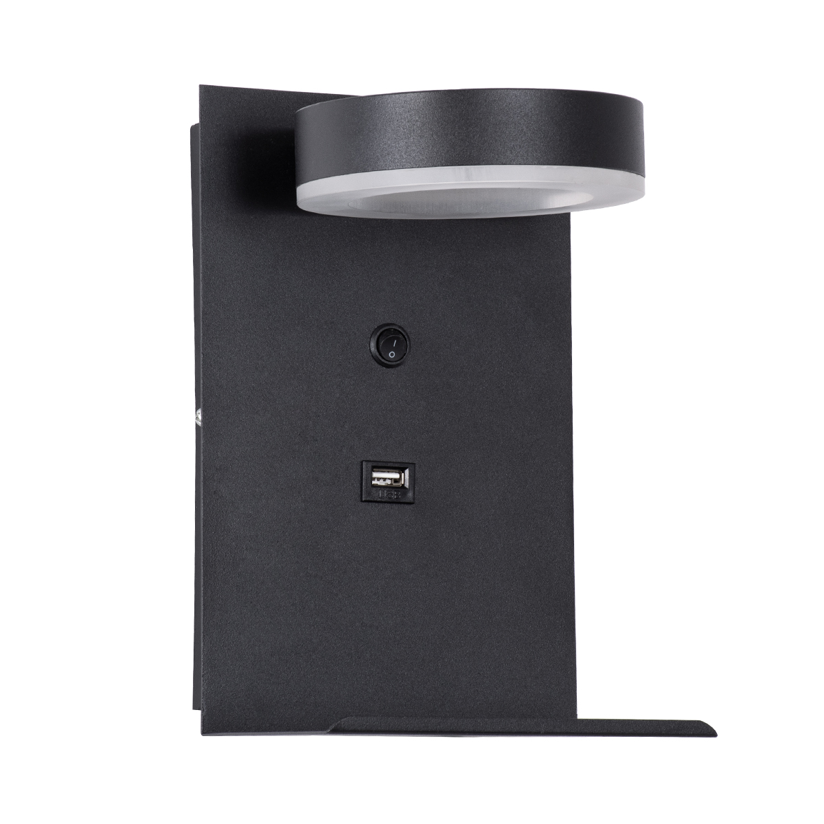 LEDTM® CROWN 61370 Μοντέρνο Φωτιστικό Τοίχου - Απλίκα Ξενοδοχείου Reading Light με Φορτιστή USB 3A LED 5W 550lm 120° AC 220-240V IP20 Φυσικό Λευκό 4500K - Bridgelux COB Chip & TÜV SÜD Driver - Μαύρο Ματ - Μ15 x Π15 x Υ23cm - 3 Χρόνια Εγγύηση - Image 3