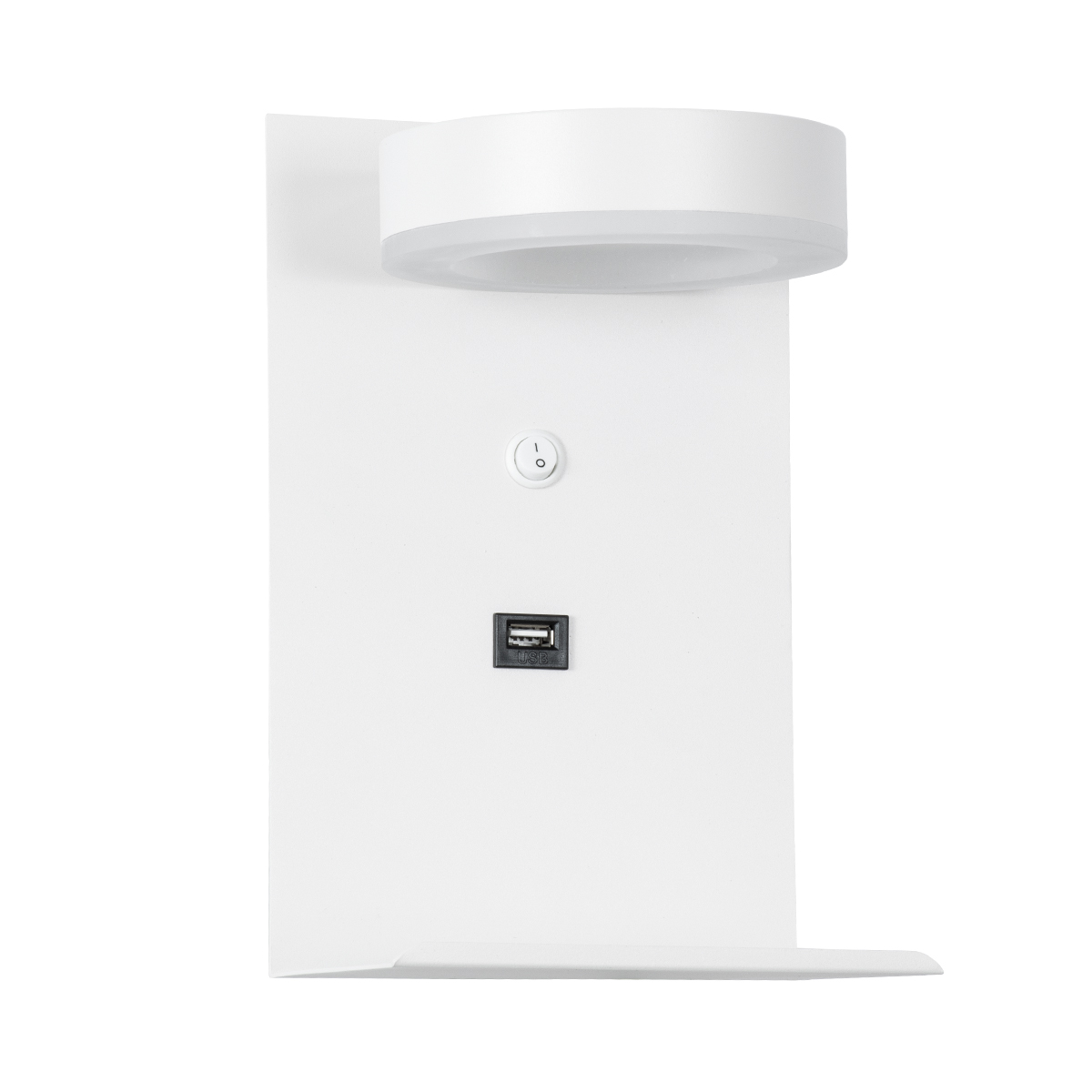 LEDTM® CROWN 61371 Μοντέρνο Φωτιστικό Τοίχου - Απλίκα Ξενοδοχείου Reading Light με Φορτιστή USB 3A LED 5W 550lm 120° AC 220-240V IP20 Φυσικό Λευκό 4500K - Bridgelux COB Chip & TÜV SÜD Driver - Λευκό Ματ - Μ15 x Π15 x Υ23cm - 3 Χρόνια Εγγύηση - Image 3