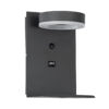LEDTM® CROWN 61372 Μοντέρνο Φωτιστικό Τοίχου - Απλίκα Ξενοδοχείου Reading Light με Φορτιστή USB 3A LED 5W 550lm 120° AC 220-240V IP20 Φυσικό Λευκό 4500K - Bridgelux COB Chip & TÜV SÜD Driver - Γκρι Ανθρακί Ματ - Μ15 x Π15 x Υ23cm - 3 Χρόνια Εγγύηση - Image 3