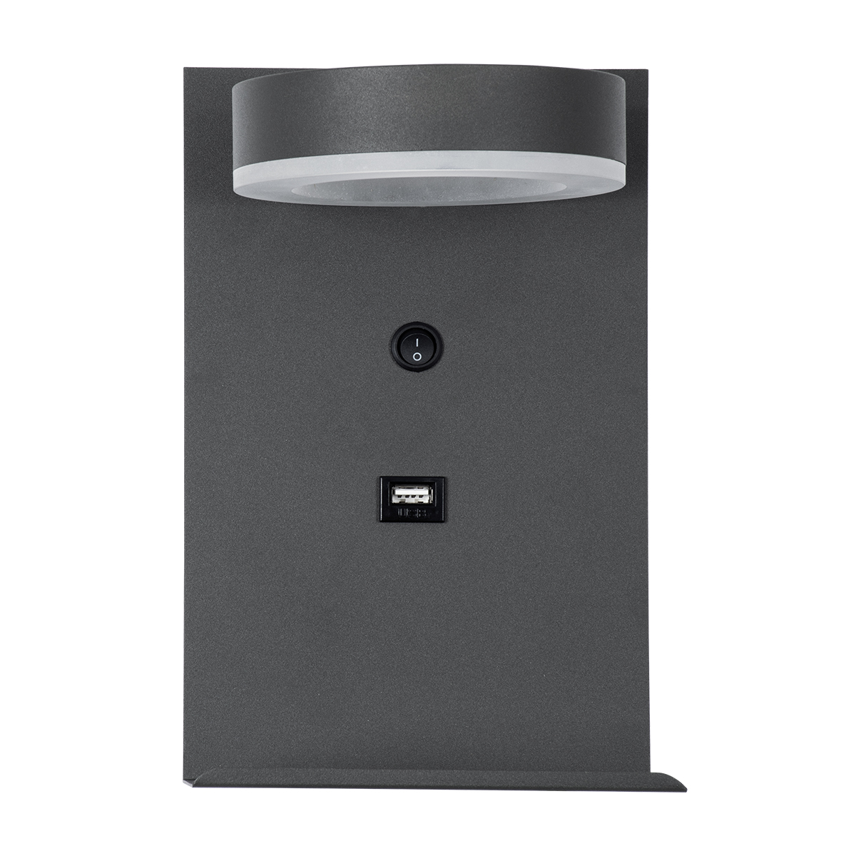 LEDTM® CROWN 61372 Μοντέρνο Φωτιστικό Τοίχου - Απλίκα Ξενοδοχείου Reading Light με Φορτιστή USB 3A LED 5W 550lm 120° AC 220-240V IP20 Φυσικό Λευκό 4500K - Bridgelux COB Chip & TÜV SÜD Driver - Γκρι Ανθρακί Ματ - Μ15 x Π15 x Υ23cm - 3 Χρόνια Εγγύηση - Image 4