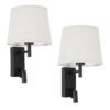 LEDTM® ROULETTE-R 61379 Μοντέρνο Φωτιστικό Τοίχου - Απλίκα Ξενοδοχείου Reading Light με Φορτιστή USB 3A & Ντουί 1 x E27 LED 3W 360lm 36° & 360° AC 220-240V IP20 Φυσικό Λευκό 4500K - Bridgelux COB Chip & TÜV SÜD Driver - Μαύρο & Μπεζ - Μ22 x Π23.5 x Υ37cm - Σετ 2 Τεμαχίων - 3 Χρόνια Εγγύηση - Image 2