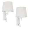 LEDTM® ROULETTE-R 61380 Μοντέρνο Φωτιστικό Τοίχου - Απλίκα Ξενοδοχείου Reading Light με Φορτιστή USB 3A & Ντουί 1 x E27 LED 3W 360lm 36° & 360° AC 220-240V IP20 Φυσικό Λευκό 4500K - Bridgelux COB Chip & TÜV SÜD Driver - Λευκό Ματ & Μπεζ - Μ22 x Π23.5 x Υ37cm - Σετ 2 Τεμαχίων - 3 Χρόνια Εγγύηση - Image 3