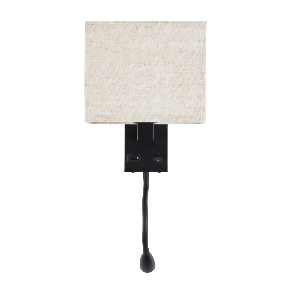 LEDTM® ROULETTE-S 61382 Μοντέρνο Φωτιστικό Τοίχου - Απλίκα Ξενοδοχείου Reading Light με Φορτιστή USB 3A & Ντουί 1 x E27 LED 3W 360lm 36° & 360° AC 220-240V IP20 Φυσικό Λευκό 4500K - Bridgelux COB Chip & TÜV SÜD Driver - Μαύρο & Μπεζ - Μ17 x Π20 x Υ37cm - Σετ 2 Τεμαχίων - 3 Χρόνια Εγγύηση - Image 5