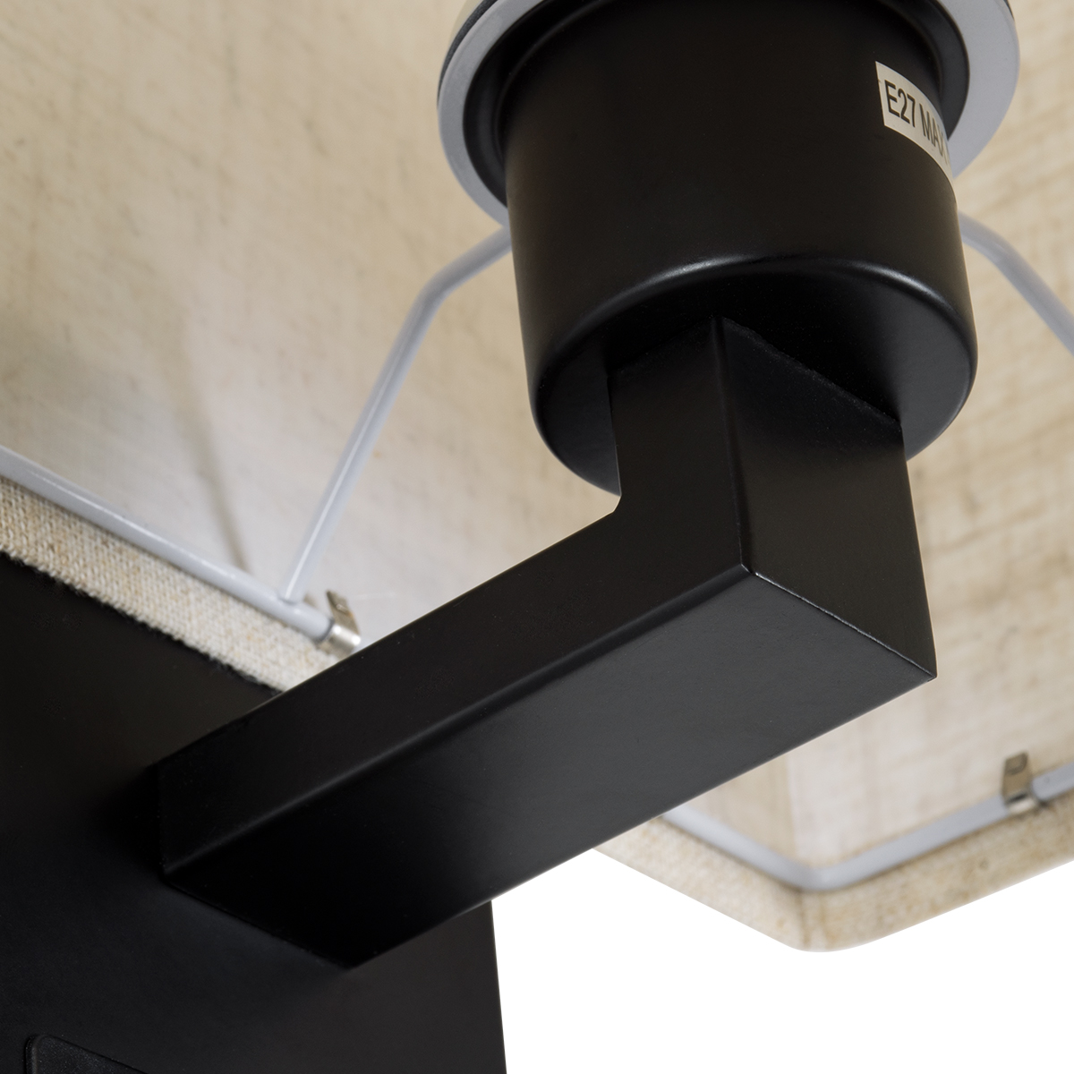LEDTM® ROULETTE-S 61382 Μοντέρνο Φωτιστικό Τοίχου - Απλίκα Ξενοδοχείου Reading Light με Φορτιστή USB 3A & Ντουί 1 x E27 LED 3W 360lm 36° & 360° AC 220-240V IP20 Φυσικό Λευκό 4500K - Bridgelux COB Chip & TÜV SÜD Driver - Μαύρο & Μπεζ - Μ17 x Π20 x Υ37cm - Σετ 2 Τεμαχίων - 3 Χρόνια Εγγύηση - Image 9