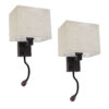 LEDTM® ROULETTE-S 61384 Μοντέρνο Φωτιστικό Τοίχου - Απλίκα Ξενοδοχείου Reading Light με Φορτιστή USB 3A & Ντουί 1 x E27 LED 3W 360lm 36° & 360° AC 220-240V IP20 Φυσικό Λευκό 4500K - Bridgelux COB Chip & TÜV SÜD Driver - Καφέ & Μπεζ - Μ17 x Π20 x Υ37cm - Σετ 2 Τεμαχίων - 3 Χρόνια Εγγύηση - Image 3