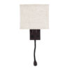 LEDTM® ROULETTE-S 61384 Μοντέρνο Φωτιστικό Τοίχου - Απλίκα Ξενοδοχείου Reading Light με Φορτιστή USB 3A & Ντουί 1 x E27 LED 3W 360lm 36° & 360° AC 220-240V IP20 Φυσικό Λευκό 4500K - Bridgelux COB Chip & TÜV SÜD Driver - Καφέ & Μπεζ - Μ17 x Π20 x Υ37cm - Σετ 2 Τεμαχίων - 3 Χρόνια Εγγύηση - Image 5
