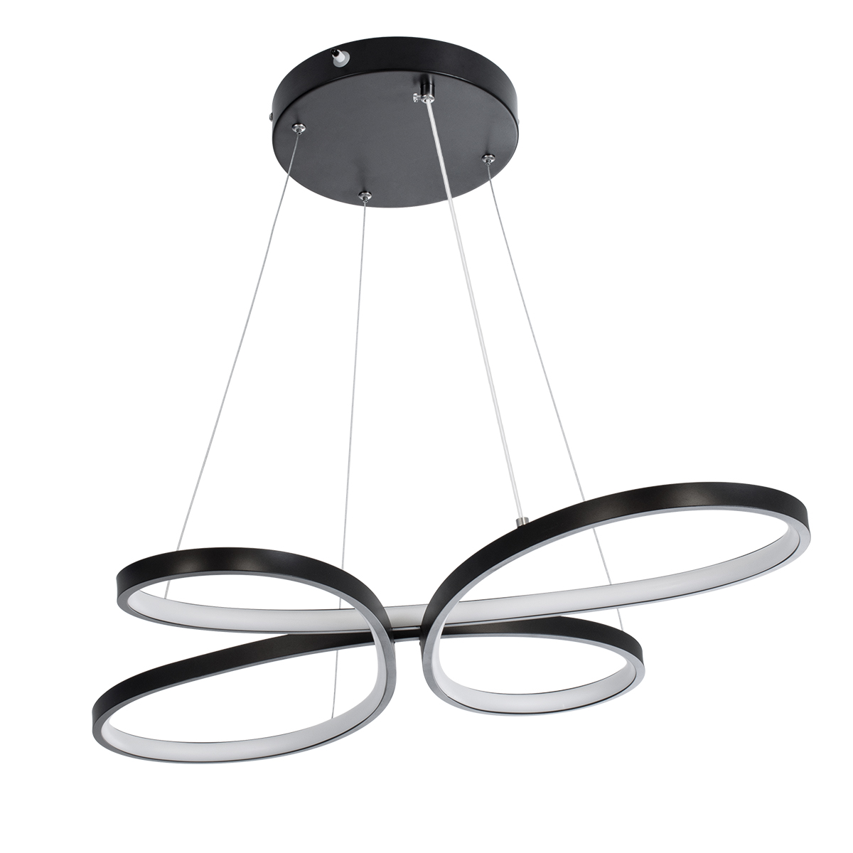 LEDTM® BUTTERFLY 61391 Μοντέρνο Κρεμαστό Φωτιστικό Οροφής LED 75W 7500lm 300° AC 220-240V IP20 Ρυθμιζόμενο Λευκό CCT με Χειριστήριο από 2700K έως 6000K Dimmable - Lumileds SMD Chip - Μαύρο Ματ - Μ70 x Π55 x Υ4cm - 3 Χρόνια Εγγύηση - Image 3