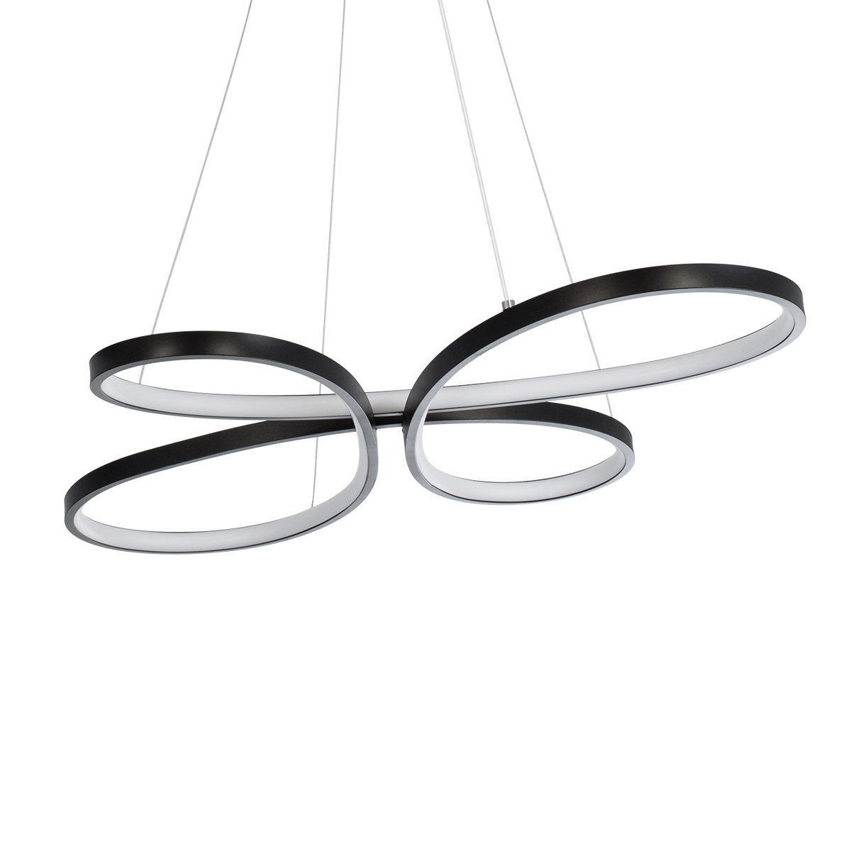 LEDTM® BUTTERFLY 61391 Μοντέρνο Κρεμαστό Φωτιστικό Οροφής LED 75W 7500lm 300° AC 220-240V IP20 Ρυθμιζόμενο Λευκό CCT με Χειριστήριο από 2700K έως 6000K Dimmable - Lumileds SMD Chip - Μαύρο Ματ - Μ70 x Π55 x Υ4cm - 3 Χρόνια Εγγύηση - Image 4