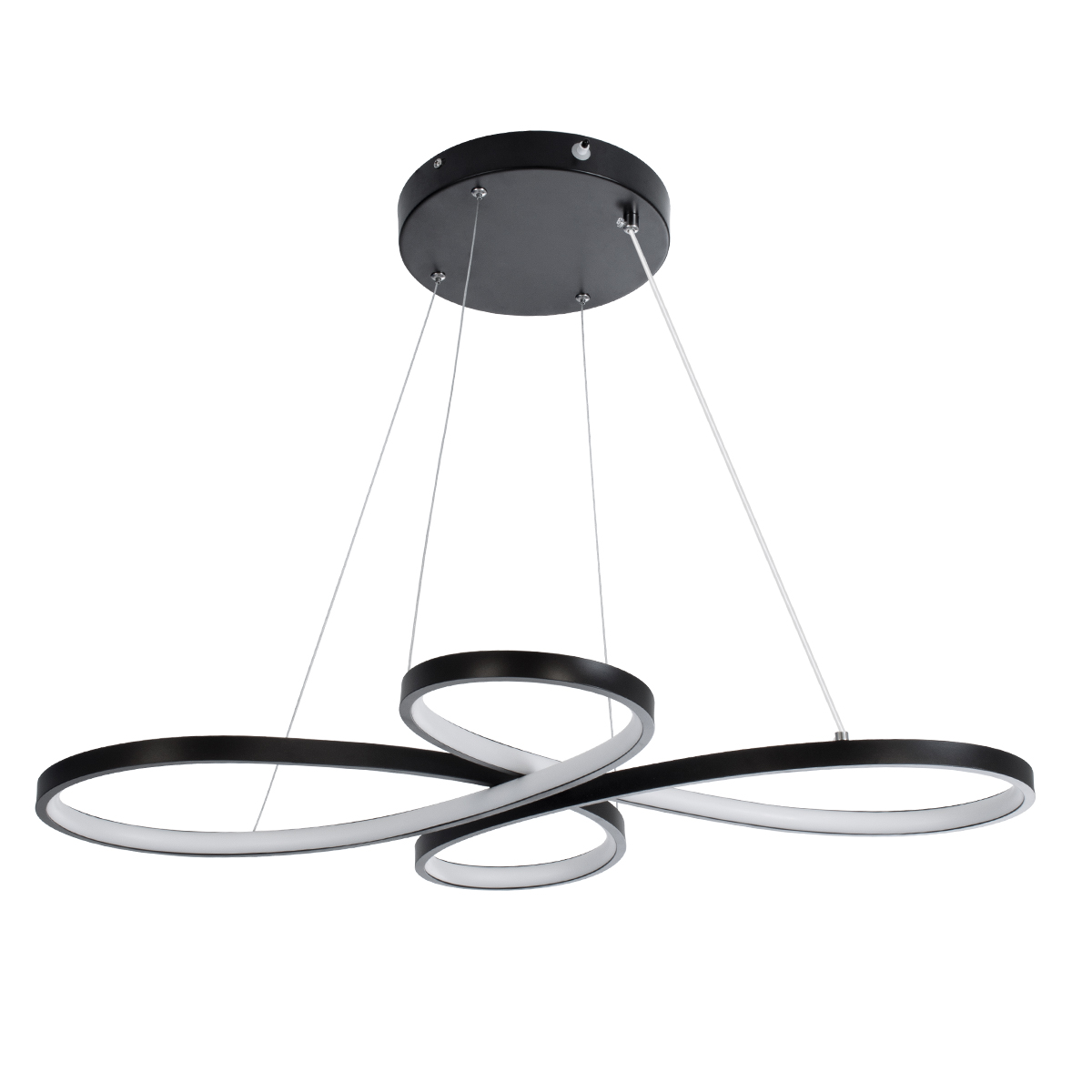 LEDTM® BUTTERFLY 61391 Μοντέρνο Κρεμαστό Φωτιστικό Οροφής LED 75W 7500lm 300° AC 220-240V IP20 Ρυθμιζόμενο Λευκό CCT με Χειριστήριο από 2700K έως 6000K Dimmable - Lumileds SMD Chip - Μαύρο Ματ - Μ70 x Π55 x Υ4cm - 3 Χρόνια Εγγύηση - Image 5