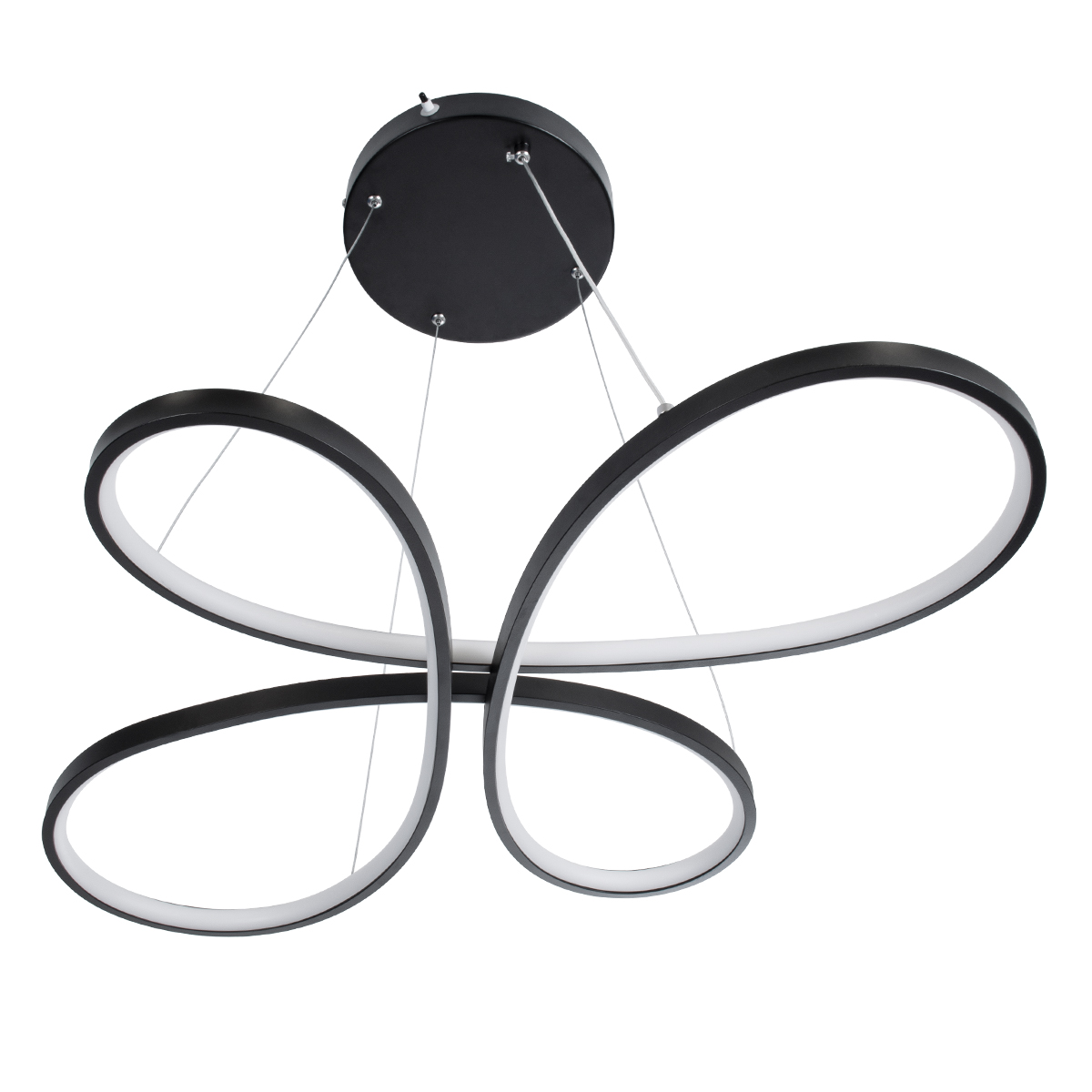 LEDTM® BUTTERFLY 61391 Μοντέρνο Κρεμαστό Φωτιστικό Οροφής LED 75W 7500lm 300° AC 220-240V IP20 Ρυθμιζόμενο Λευκό CCT με Χειριστήριο από 2700K έως 6000K Dimmable - Lumileds SMD Chip - Μαύρο Ματ - Μ70 x Π55 x Υ4cm - 3 Χρόνια Εγγύηση - Image 7