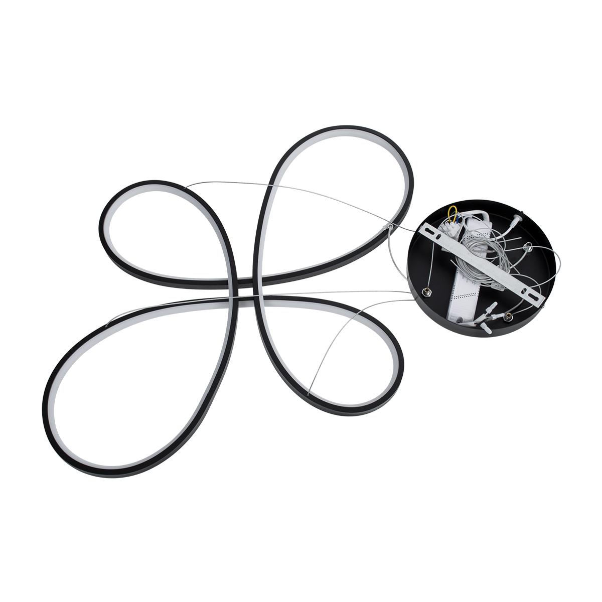 LEDTM® BUTTERFLY 61391 Μοντέρνο Κρεμαστό Φωτιστικό Οροφής LED 75W 7500lm 300° AC 220-240V IP20 Ρυθμιζόμενο Λευκό CCT με Χειριστήριο από 2700K έως 6000K Dimmable - Lumileds SMD Chip - Μαύρο Ματ - Μ70 x Π55 x Υ4cm - 3 Χρόνια Εγγύηση - Image 10