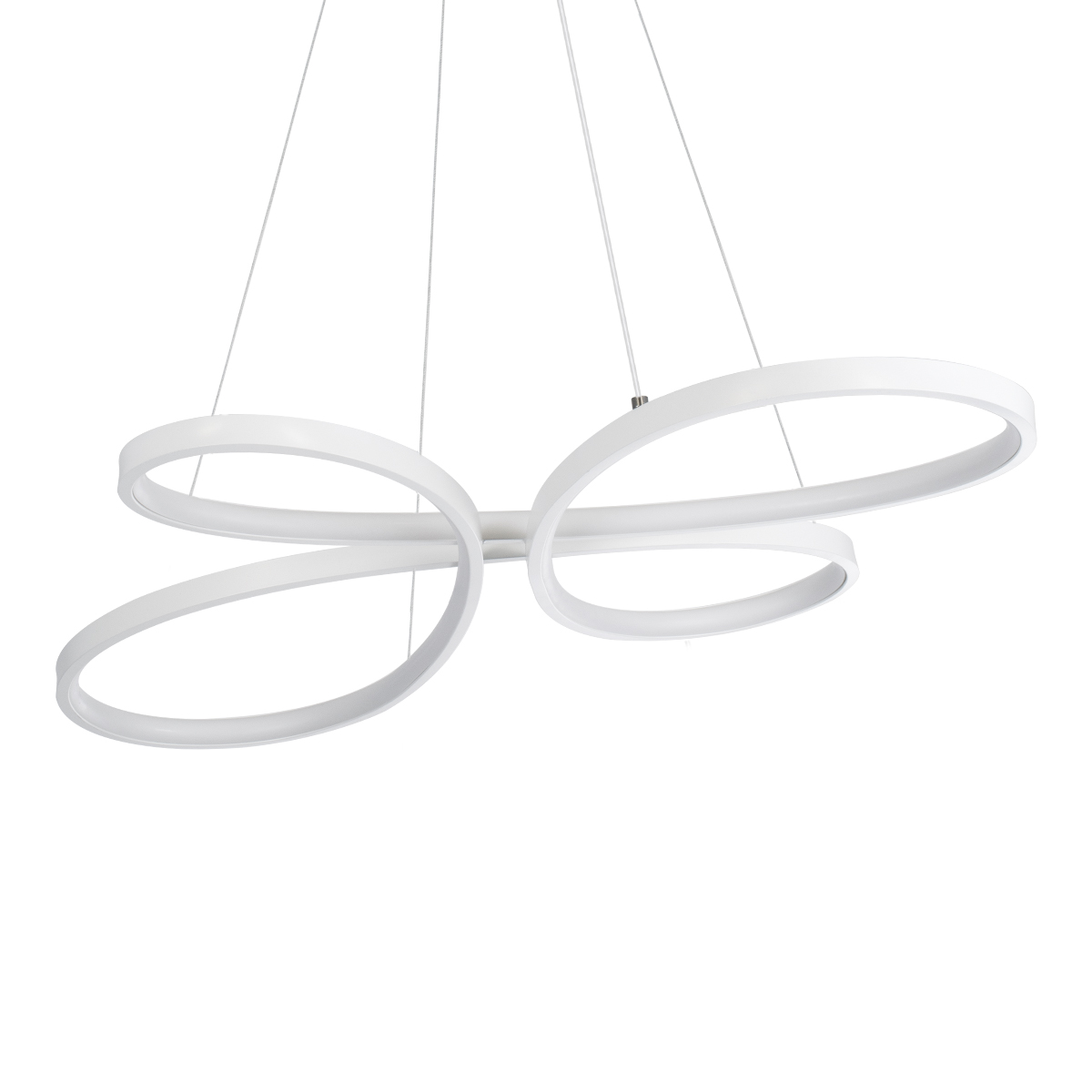 LEDTM® BUTTERFLY 61392 Μοντέρνο Κρεμαστό Φωτιστικό Οροφής LED 75W 7500lm 300° AC 220-240V IP20 Ρυθμιζόμενο Λευκό CCT με Χειριστήριο από 2700K έως 6000K Dimmable - Lumileds SMD Chip - Λευκό Ματ - Μ70 x Π55 x Υ4cm - 3 Χρόνια Εγγύηση - Image 4